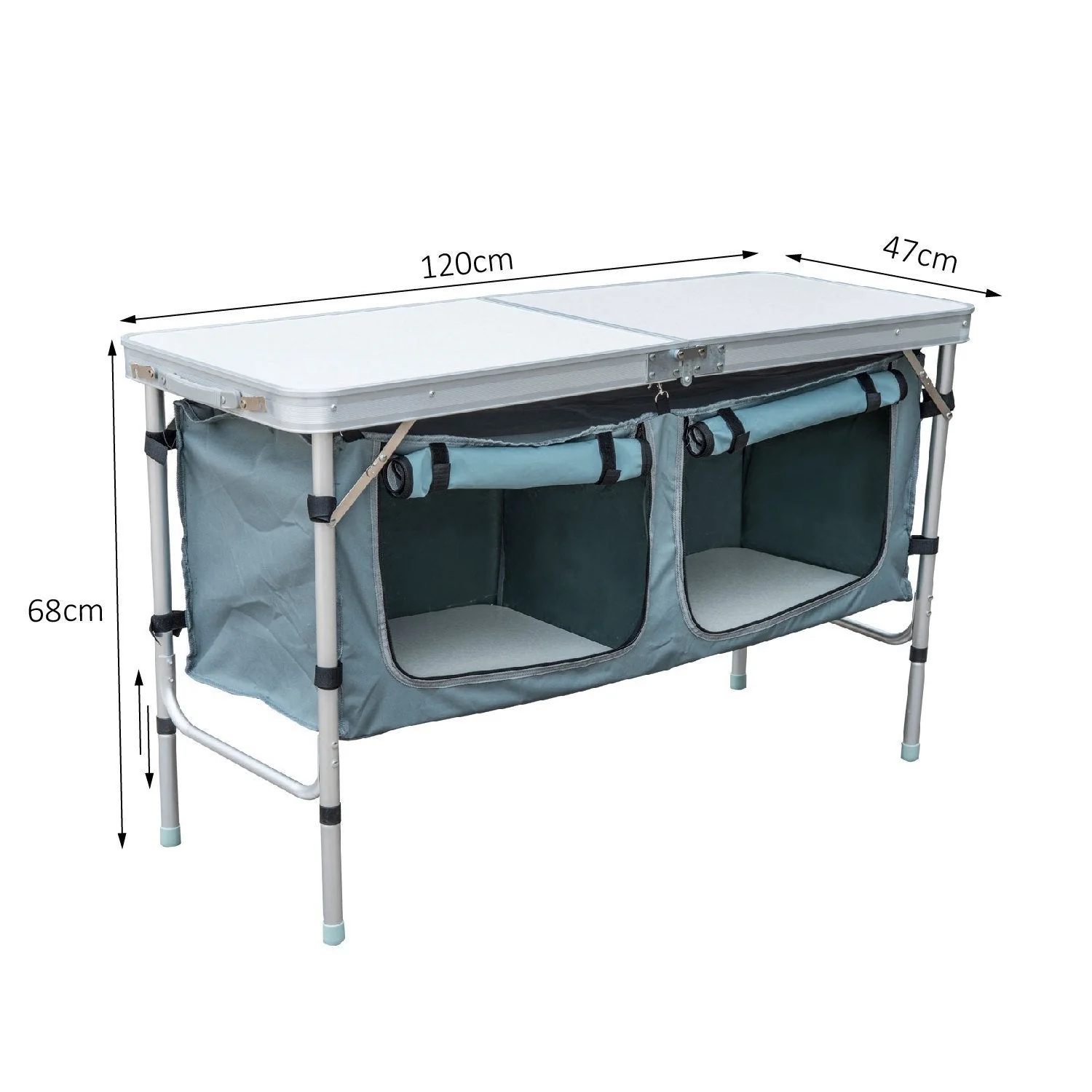 Adjustable Aluminum Picnic Table-Pebbles White - Image 2