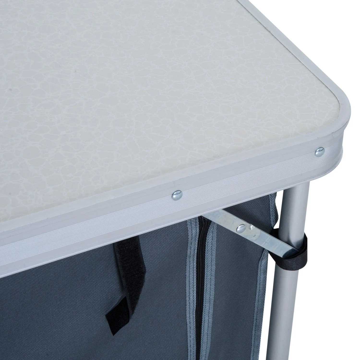 Adjustable Aluminum Picnic Table-Pebbles White - Image 7