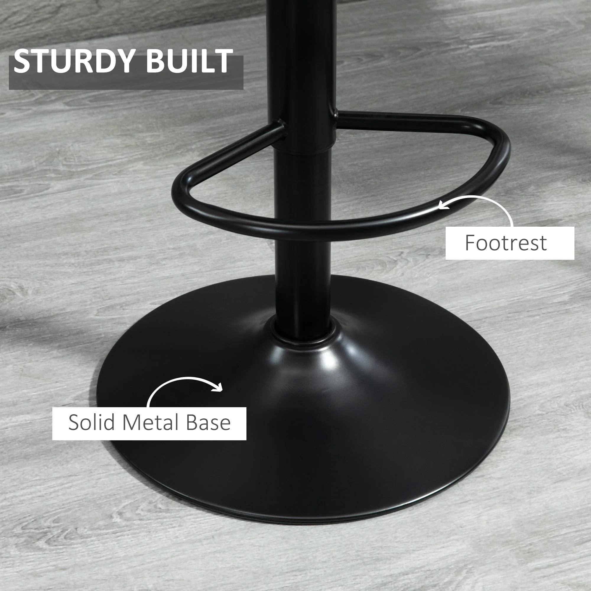 Adjustable Bar Stools Set of 2 Counter Height Barstools Dining Chairs 360° Swivel with Footrest for Home Pub - Image 6