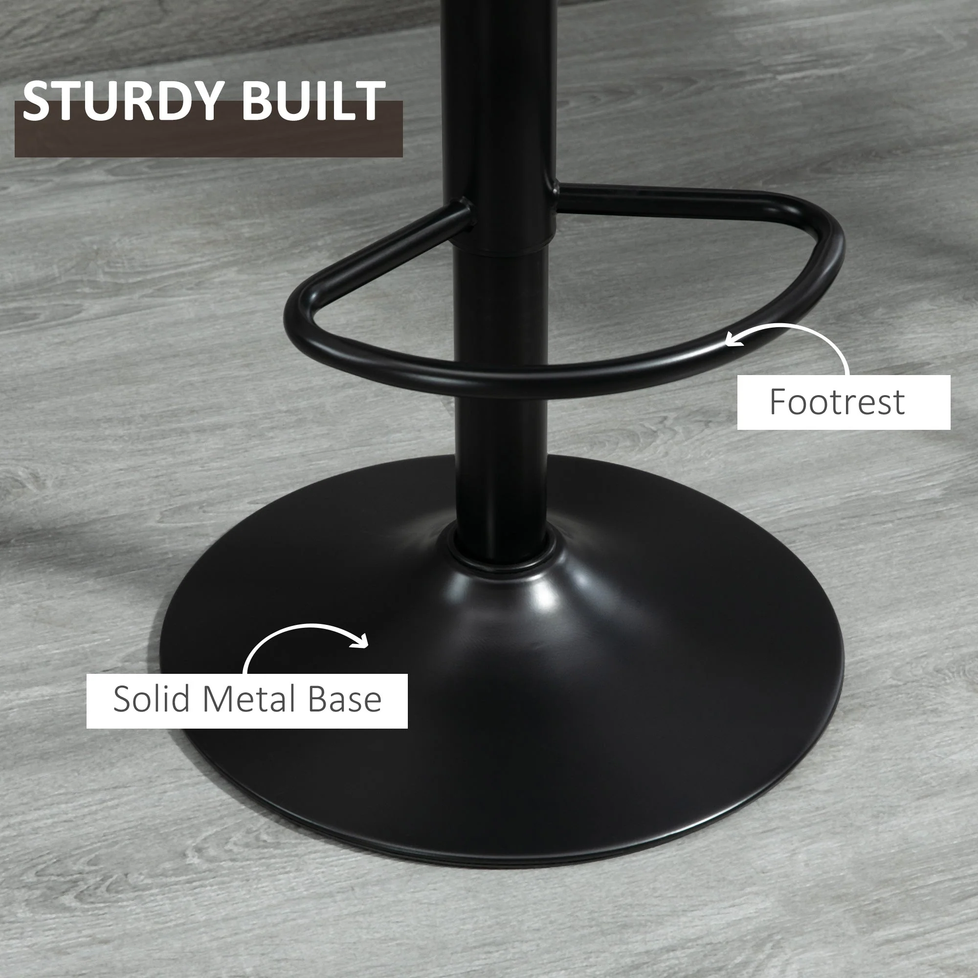 Adjustable Bar Stools Set of 2 Counter Height Barstools Dining Chairs 360° Swivel with Footrest for Home Pub - Image 6