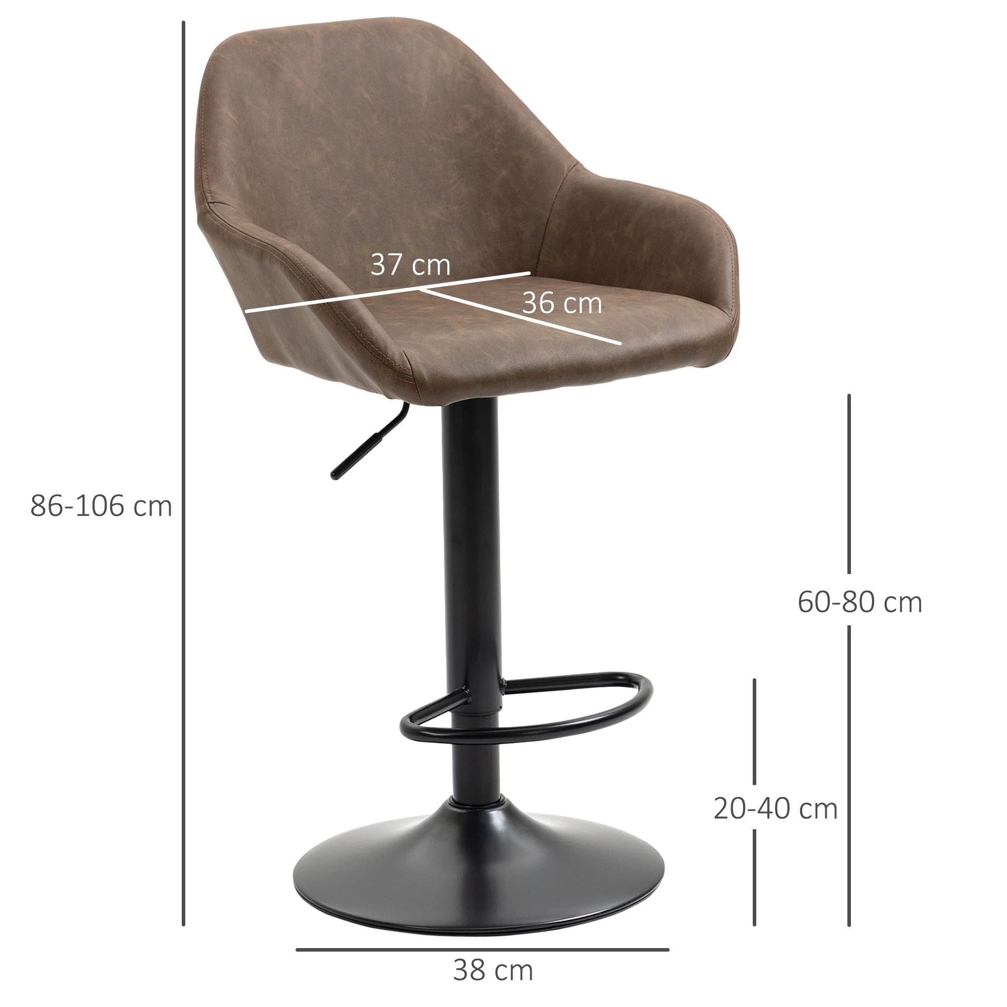 Adjustable Bar Stools Set of 2 - Image 3