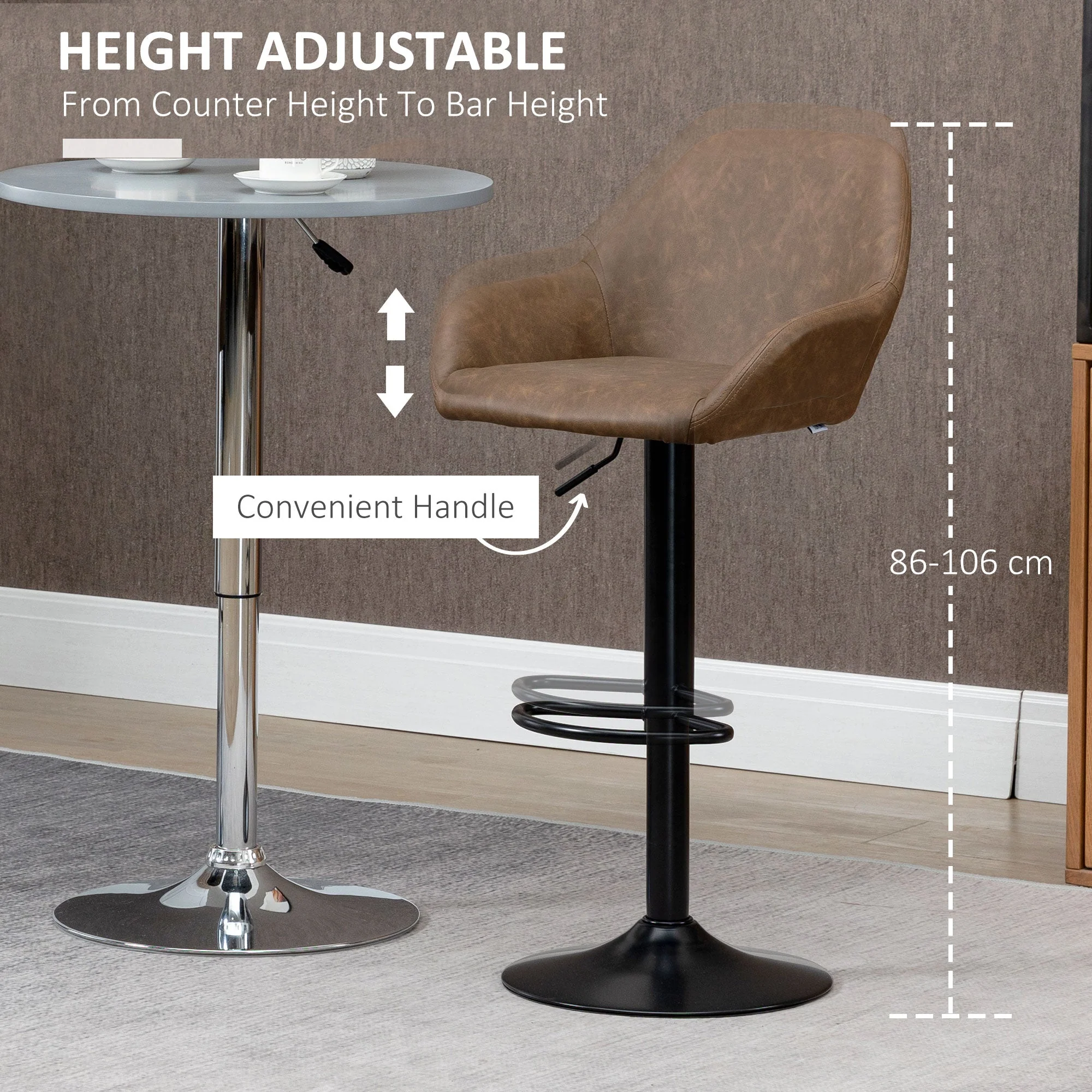Adjustable Bar Stools Set of 2 - Image 5