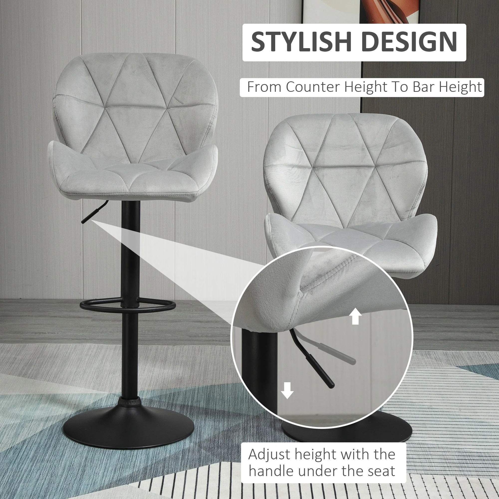 Adjustable Bar Stools Set of 2 - Image 4