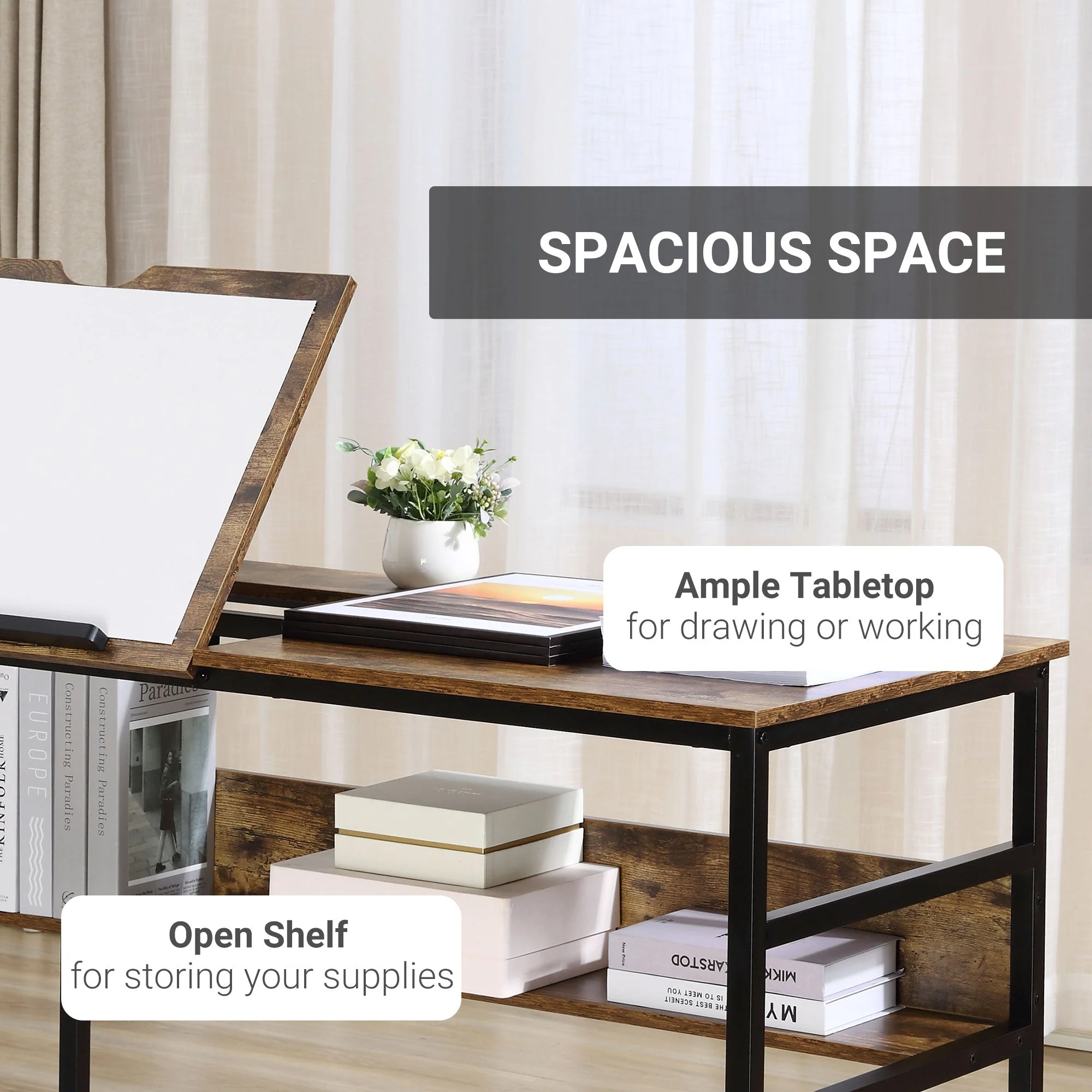 Adjustable Drafting Table Art Desk Drawing Table - Image 6