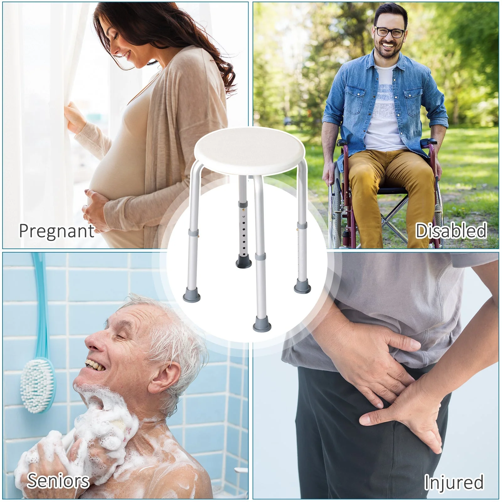 Adjustable Non-Slip Shower and Bath Stool - Image 7