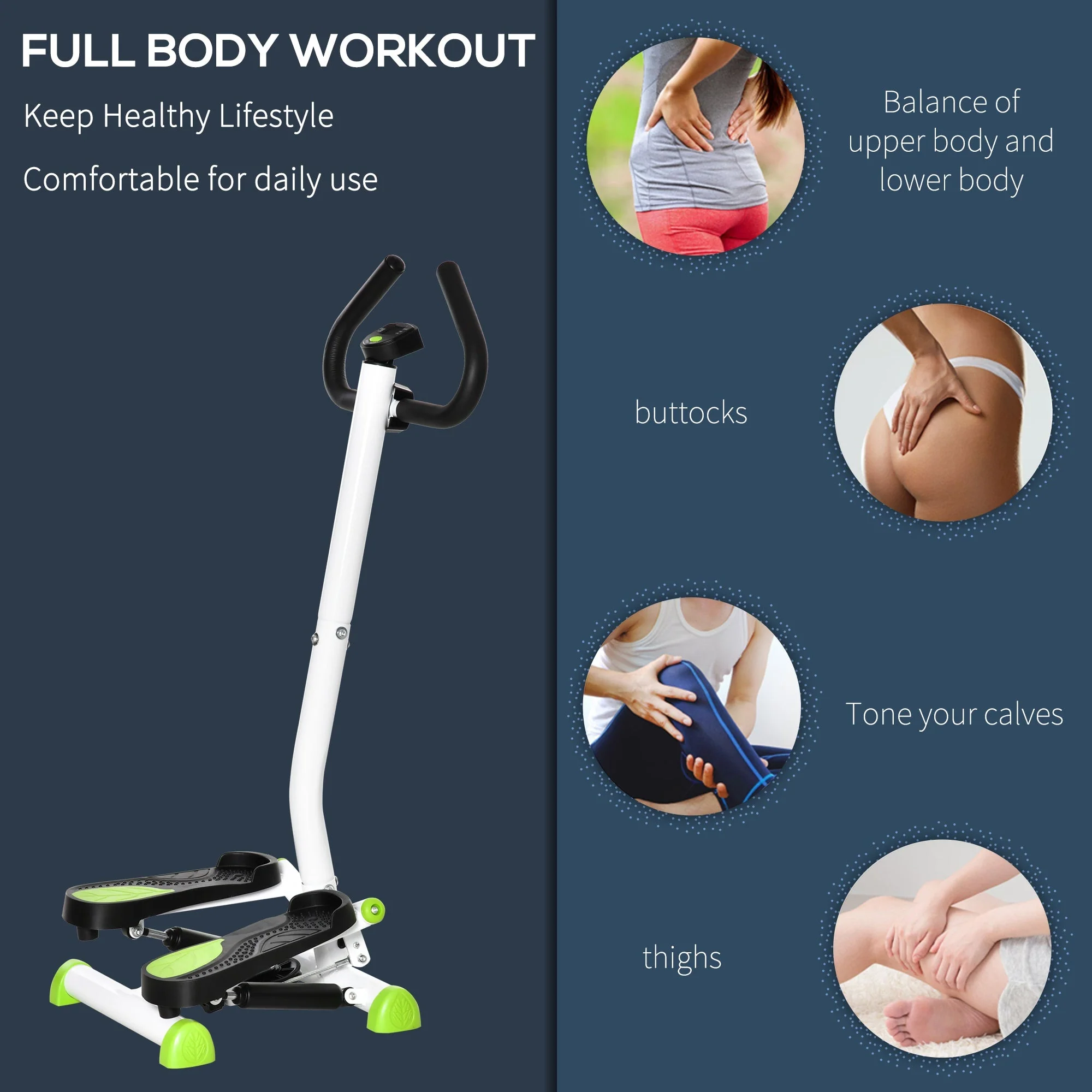 Adjustable Stepper Aerobic Exercise Machine with LCD Screen & Handlebars - Image 6