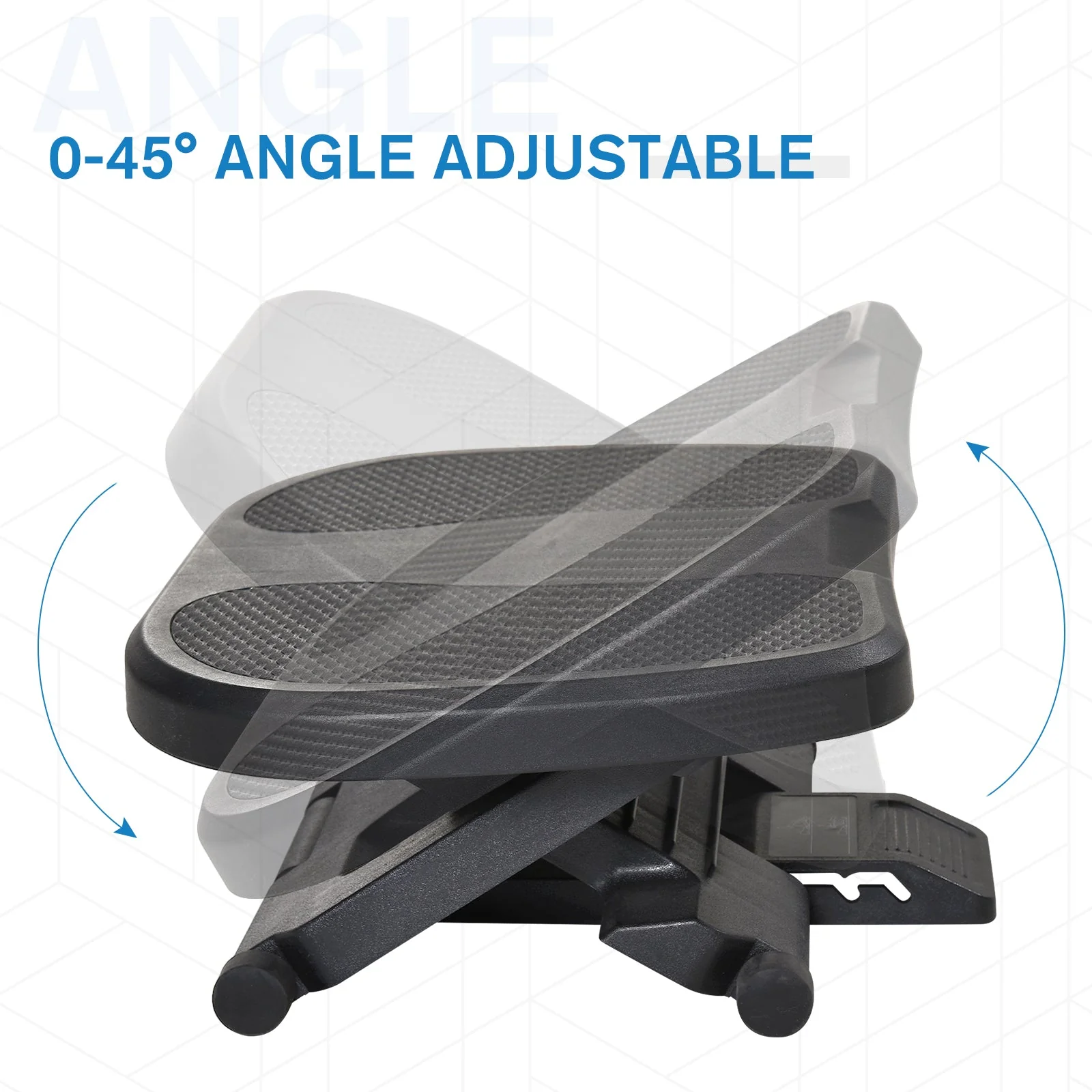 Adjustable Under-Desk Footrest Height Angle Tilt Anti-Slip Compact Health Black - Image 5