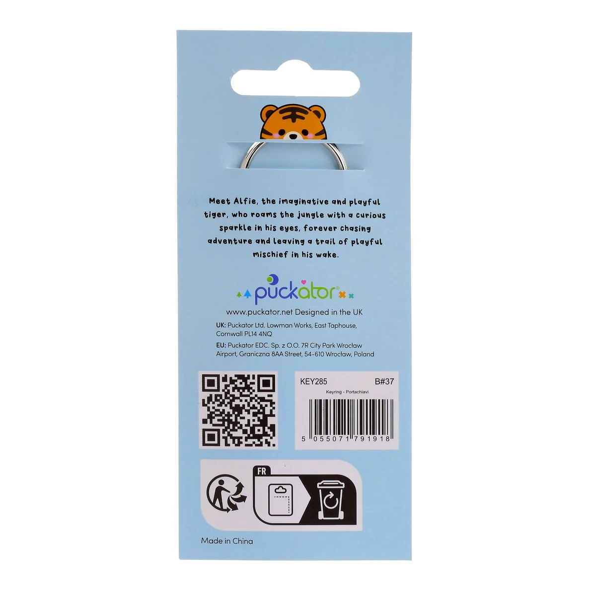 Adoramals Alfie The Tiger Car Keyring - Image 4