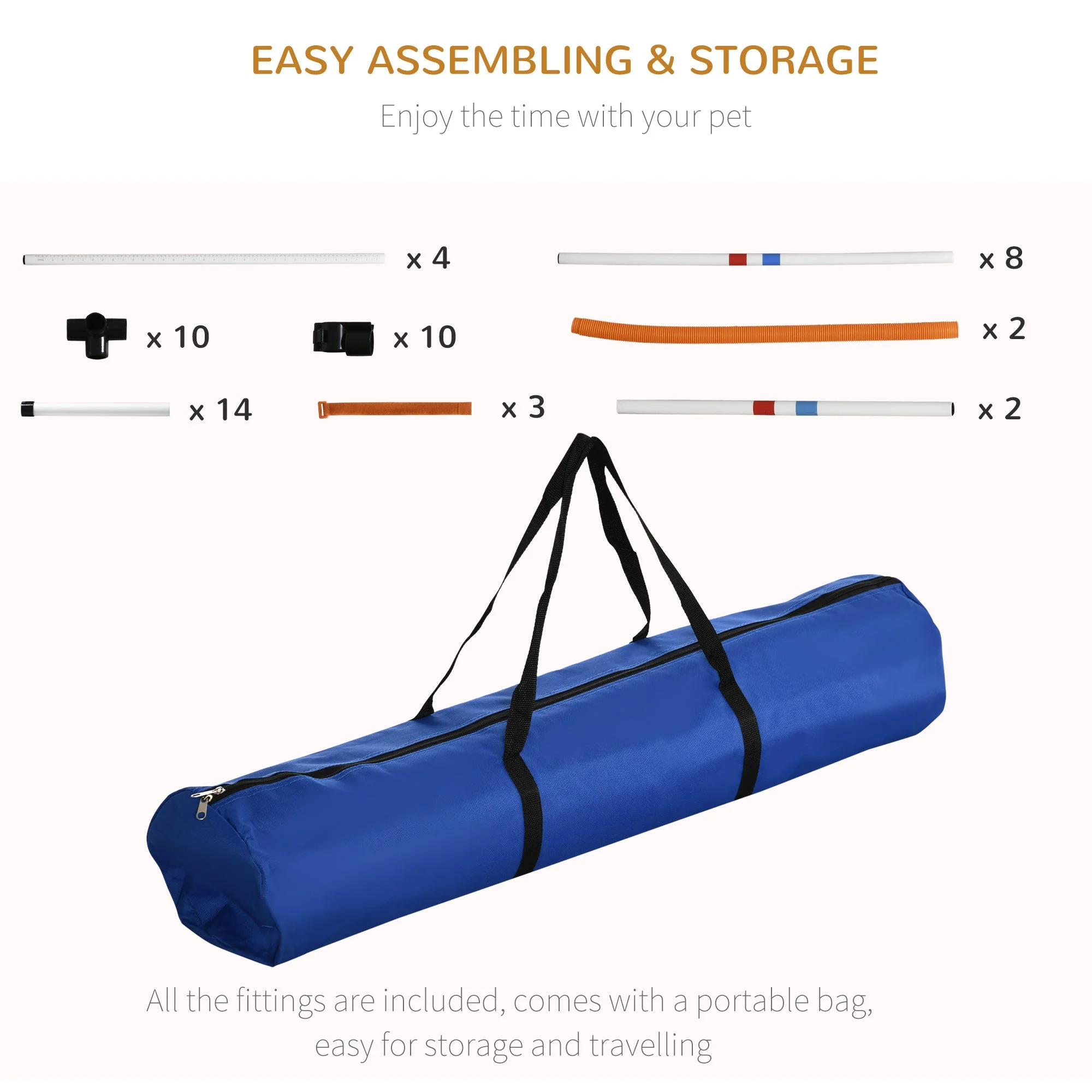 Agility Dog Obstacle Course With Carry Bag by Pawhut - Image 3