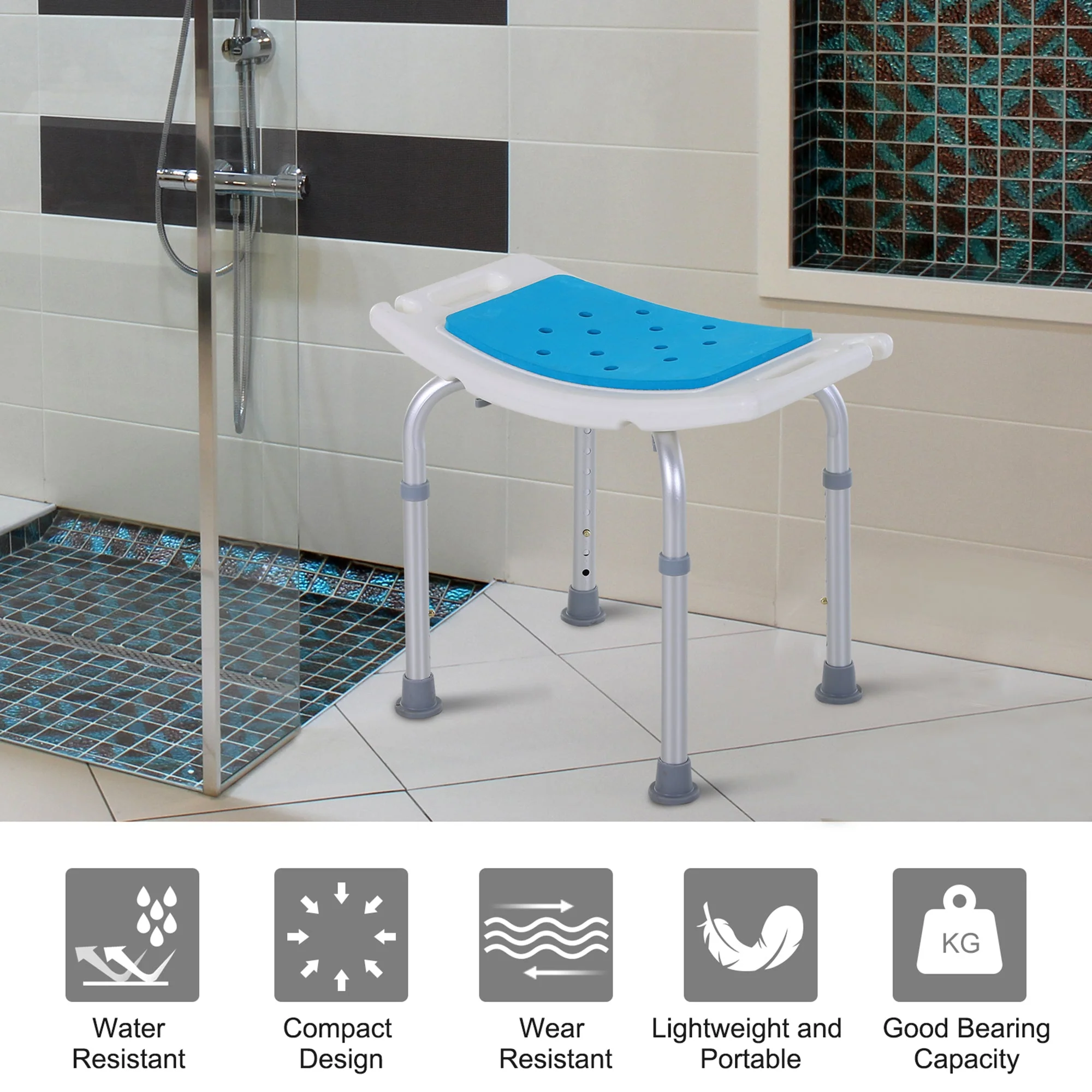 Aluminium Alloy Six-Level Non-Slip Bathroom Stool - Image 4