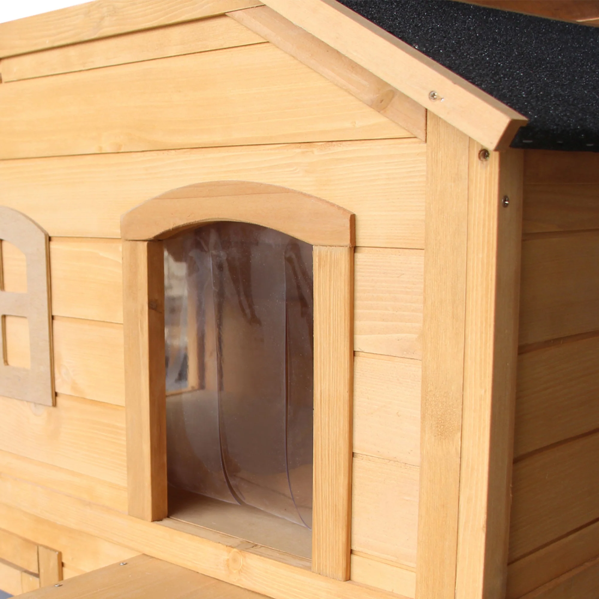 American Dream 91cm Cat House Fir Wood Natural by Pawhut - Image 8