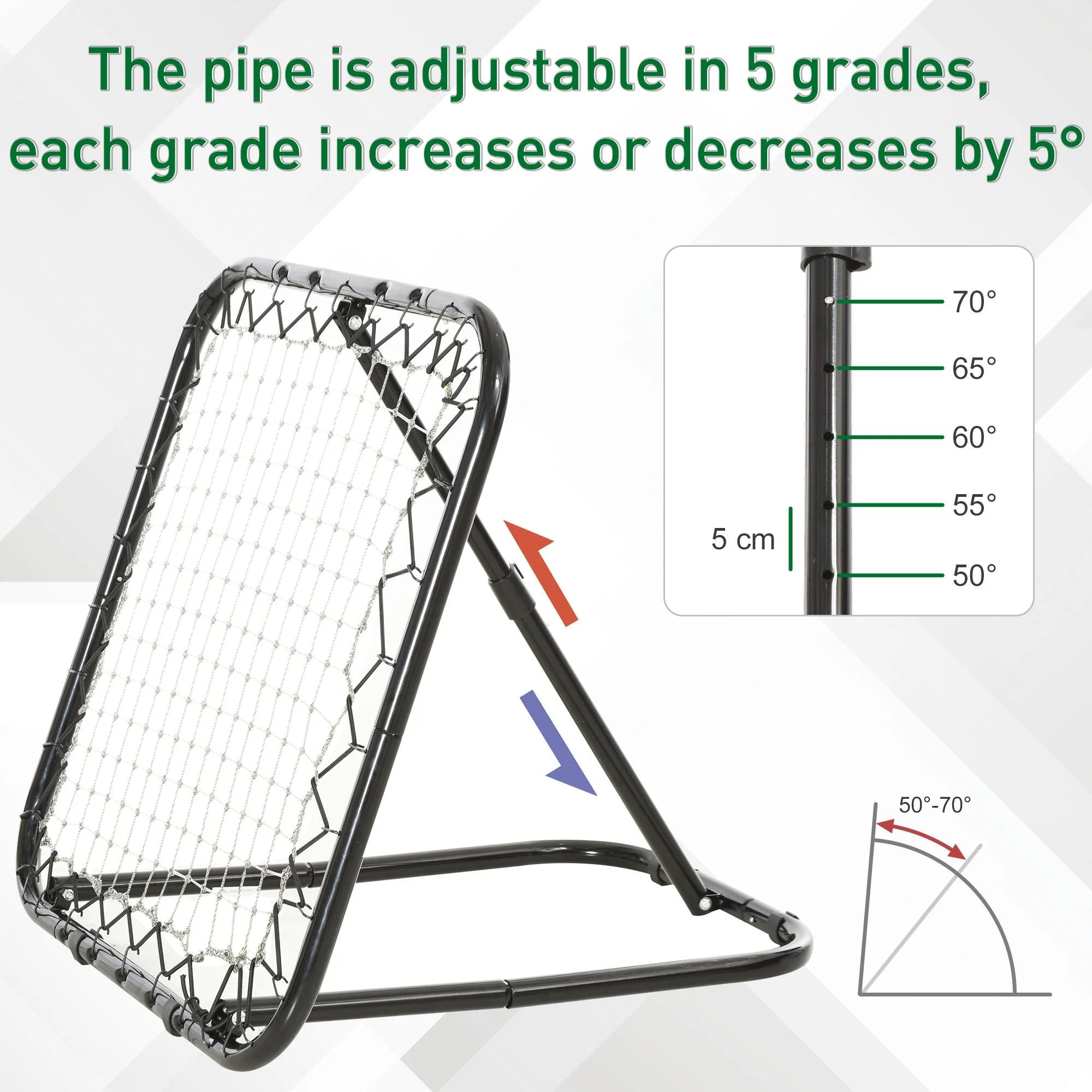 Angle Adjustable Rebounder Net Goal Training Set Football - Image 4