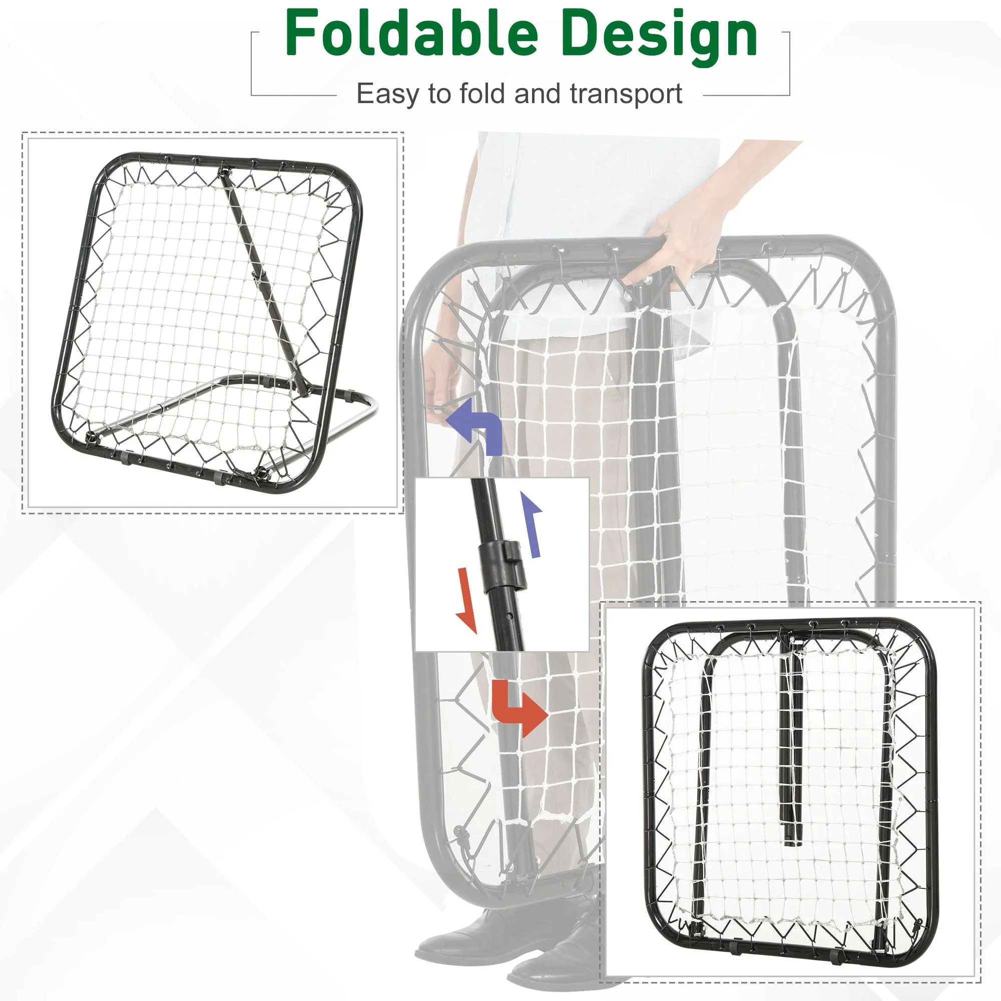 Angle Adjustable Rebounder Net Goal Training Set Football - Image 5