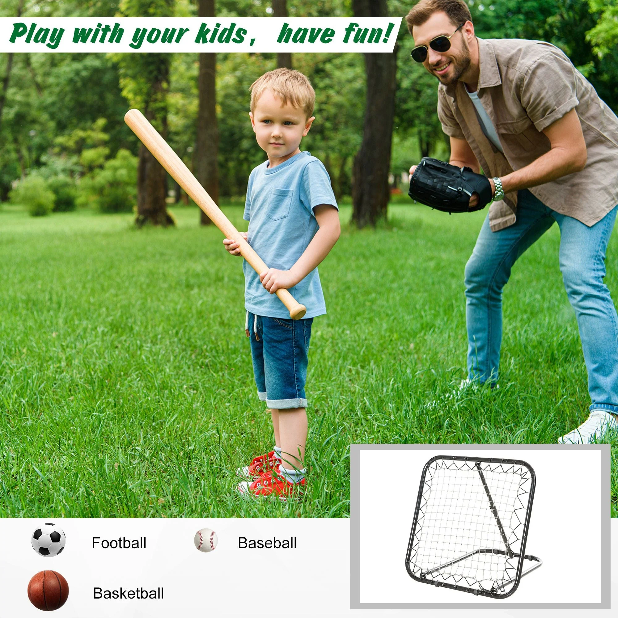 Angle Adjustable Rebounder Net Goal Training Set Football - Image 6