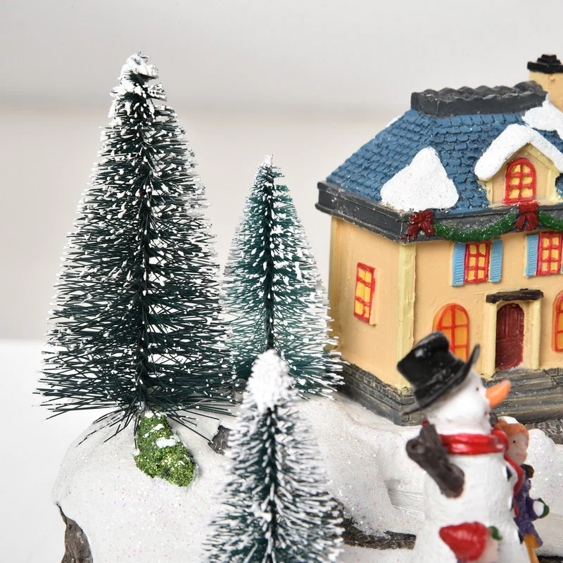 Animated Christmas Village Scene Musical Holiday Decoration with LED Light - Image 8