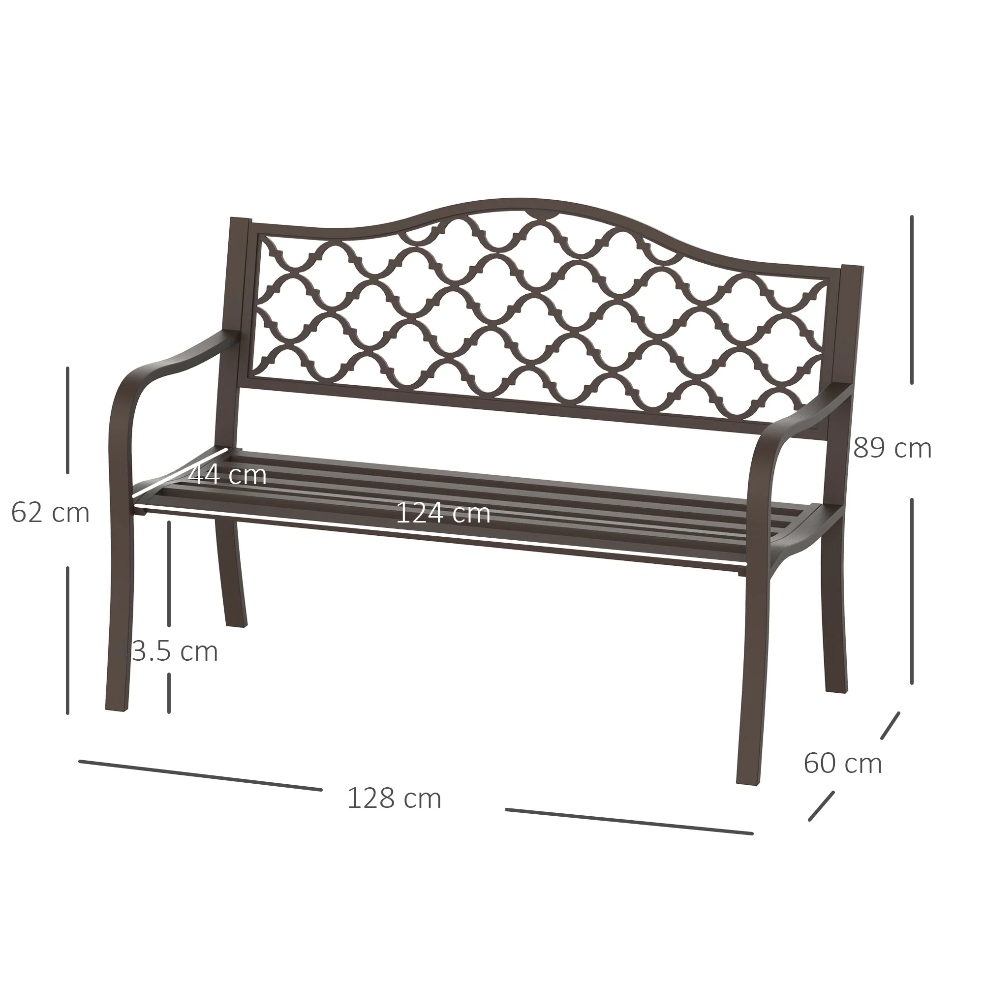 Antique Style Outdoor Cast Iron Front Porch Bench Path Chair Seat Outdoor - Image 3