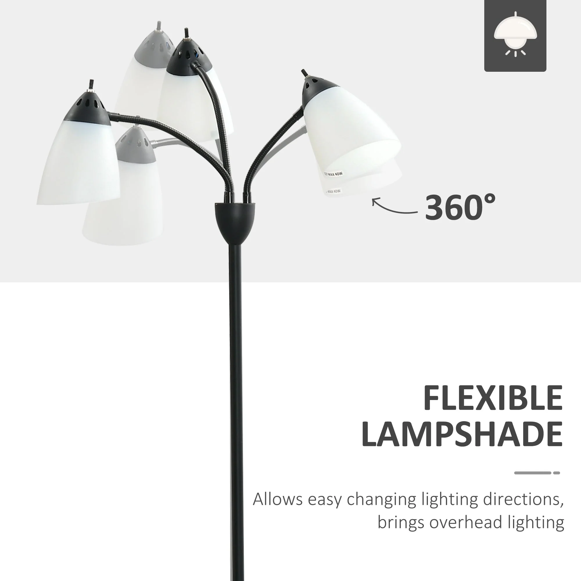 Arc Tree Floor Lamp with 3 Adjustable Rotating Lights - Image 5