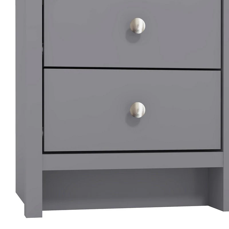 Arianna Slim Bedside Table Grey 3 Drawers - Image 7