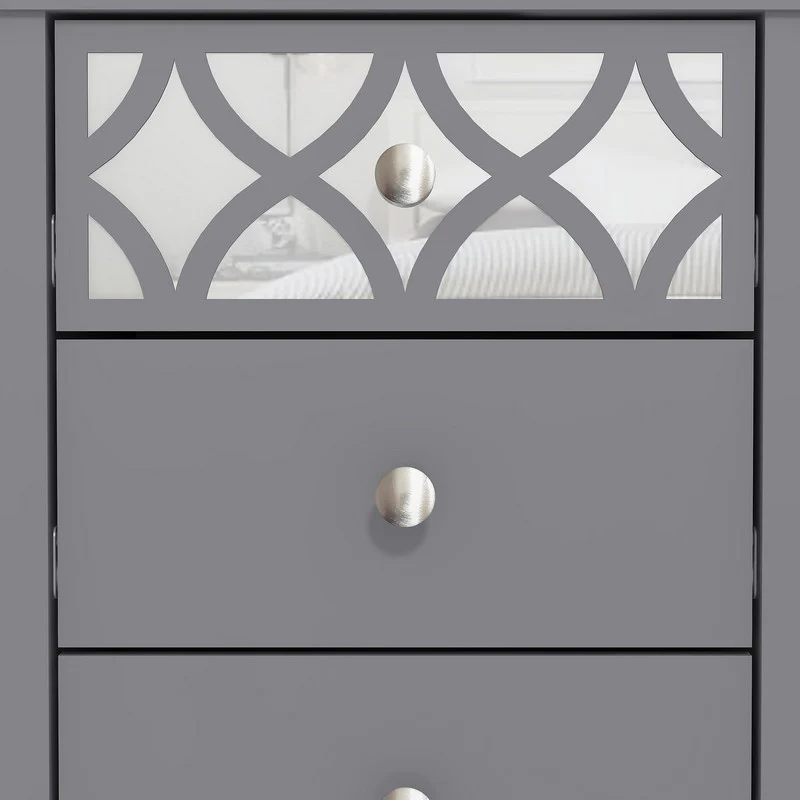 Arianna Slim Bedside Table Grey 3 Drawers - Image 9