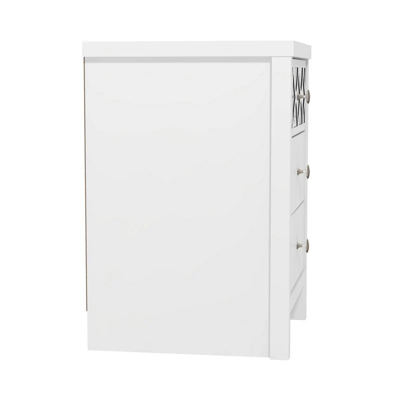 Arianna Slim Bedside Table White 3 Drawers - Image 5