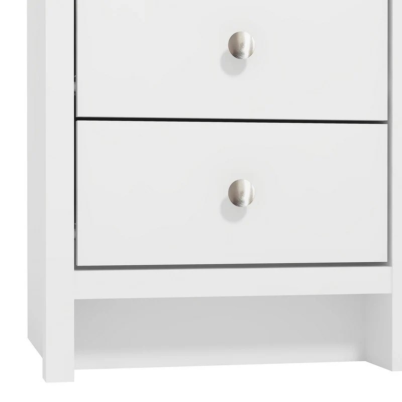 Arianna Slim Bedside Table White 3 Drawers - Image 7