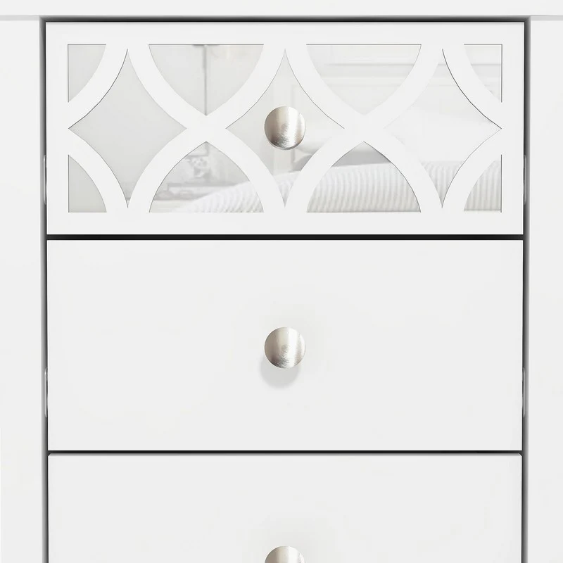 Arianna Slim Bedside Table White 3 Drawers - Image 9