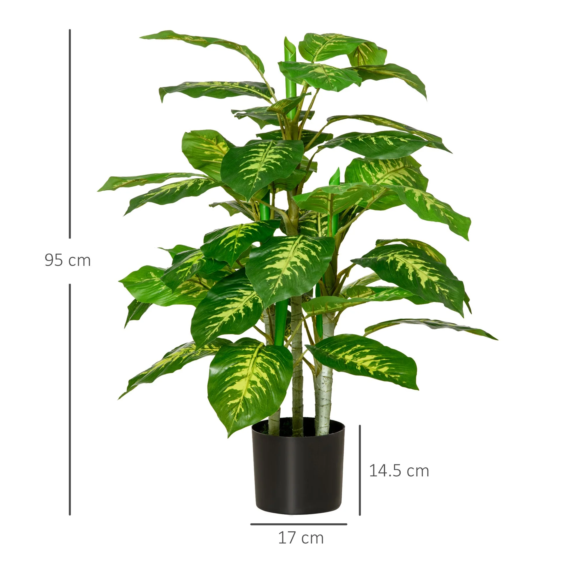 Artificial Evergreen Plant Realistic Fake Tree Potted Home Office Décor 95cm - Image 3
