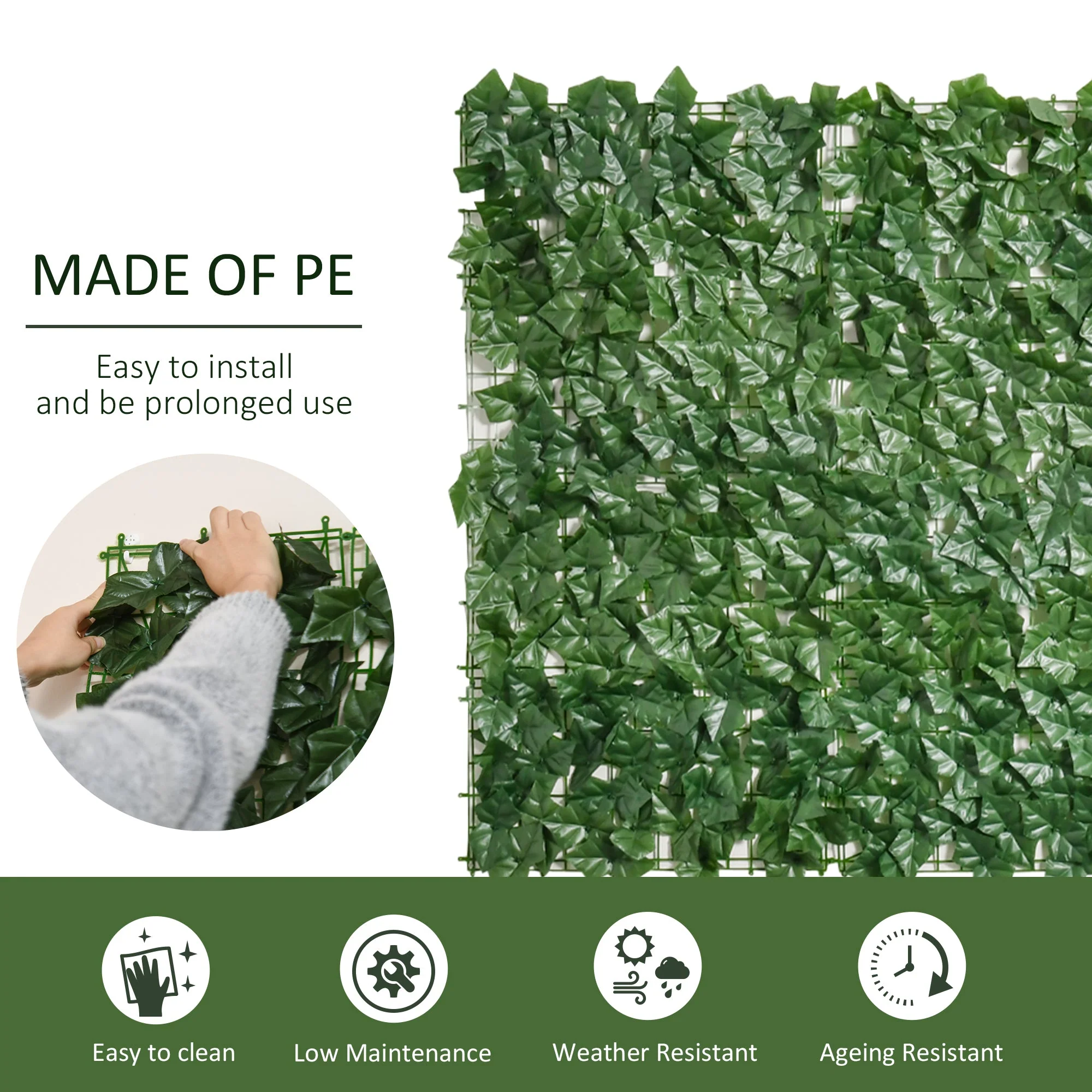 Artificial Leaf Fence Panel for Garden Outdoor Indoor Decor - Image 4