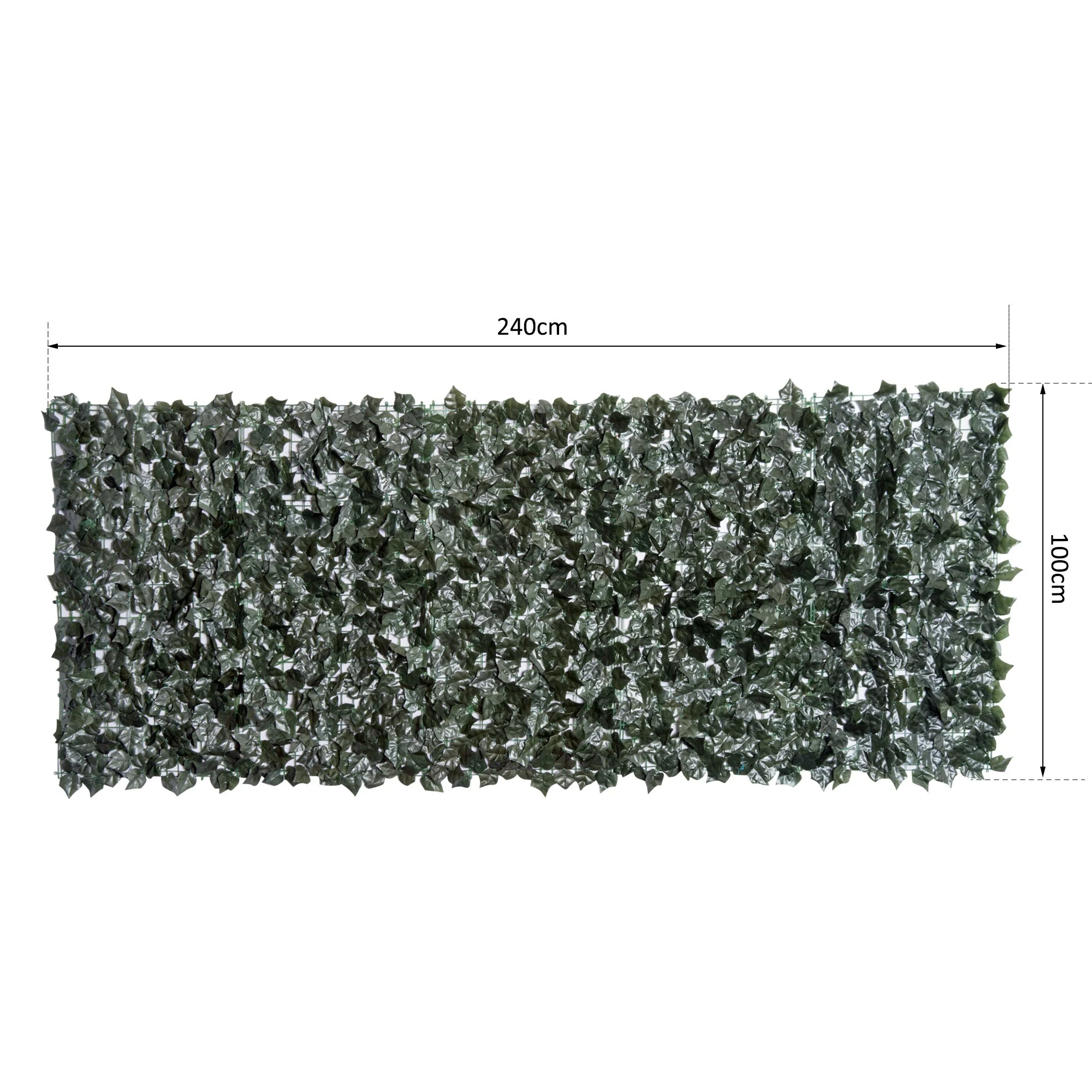 Artificial Leaf Hedge Screen Privacy Fence Panel for Garden Outdoor Indoor Decor 2.4M x 1M Dark Green - Image 3