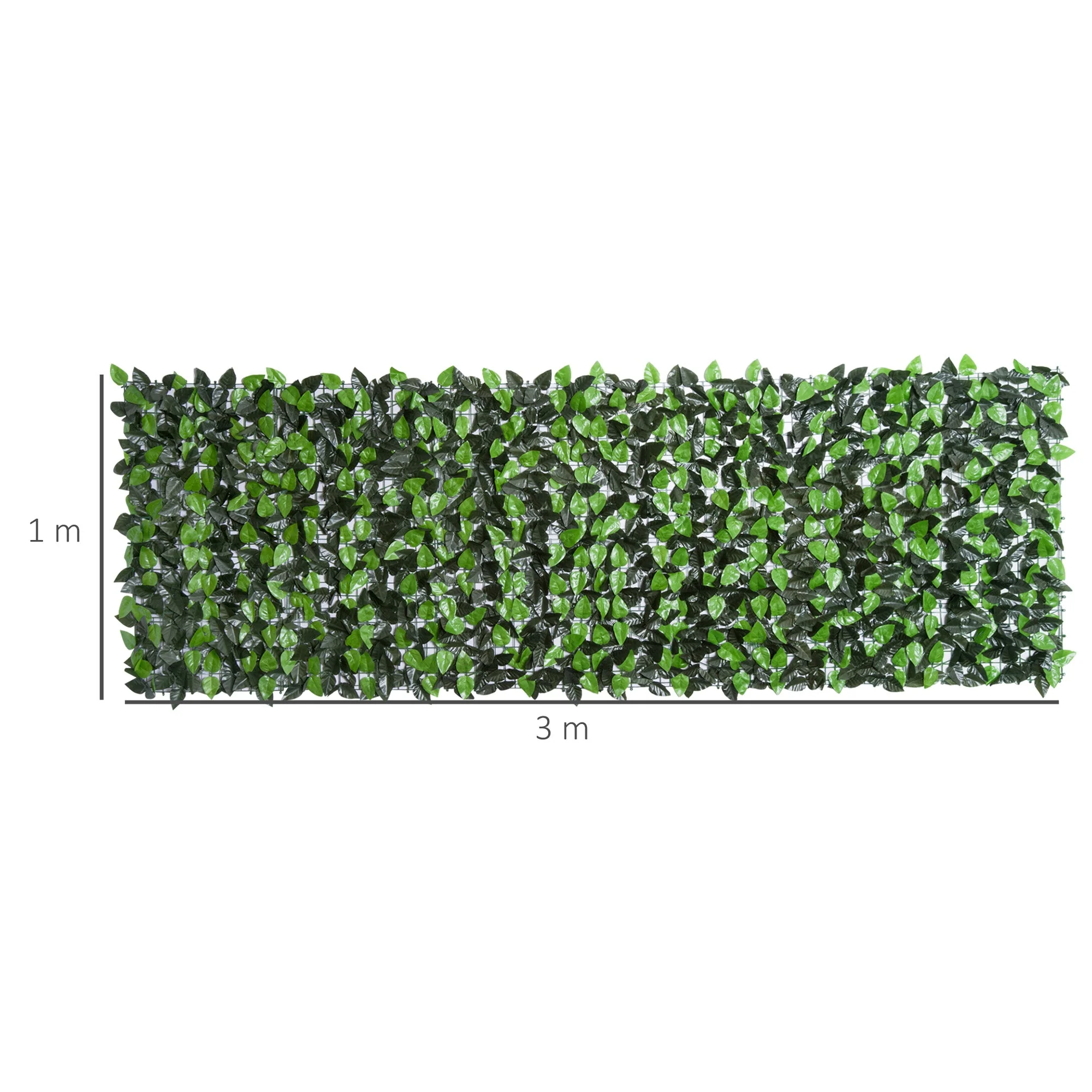 Artificial Leaf Hedge Screen Privacy Fence Panel for Garden Outdoor Indoor Decor 3M x 1M Light Green and Dark Green - Image 2