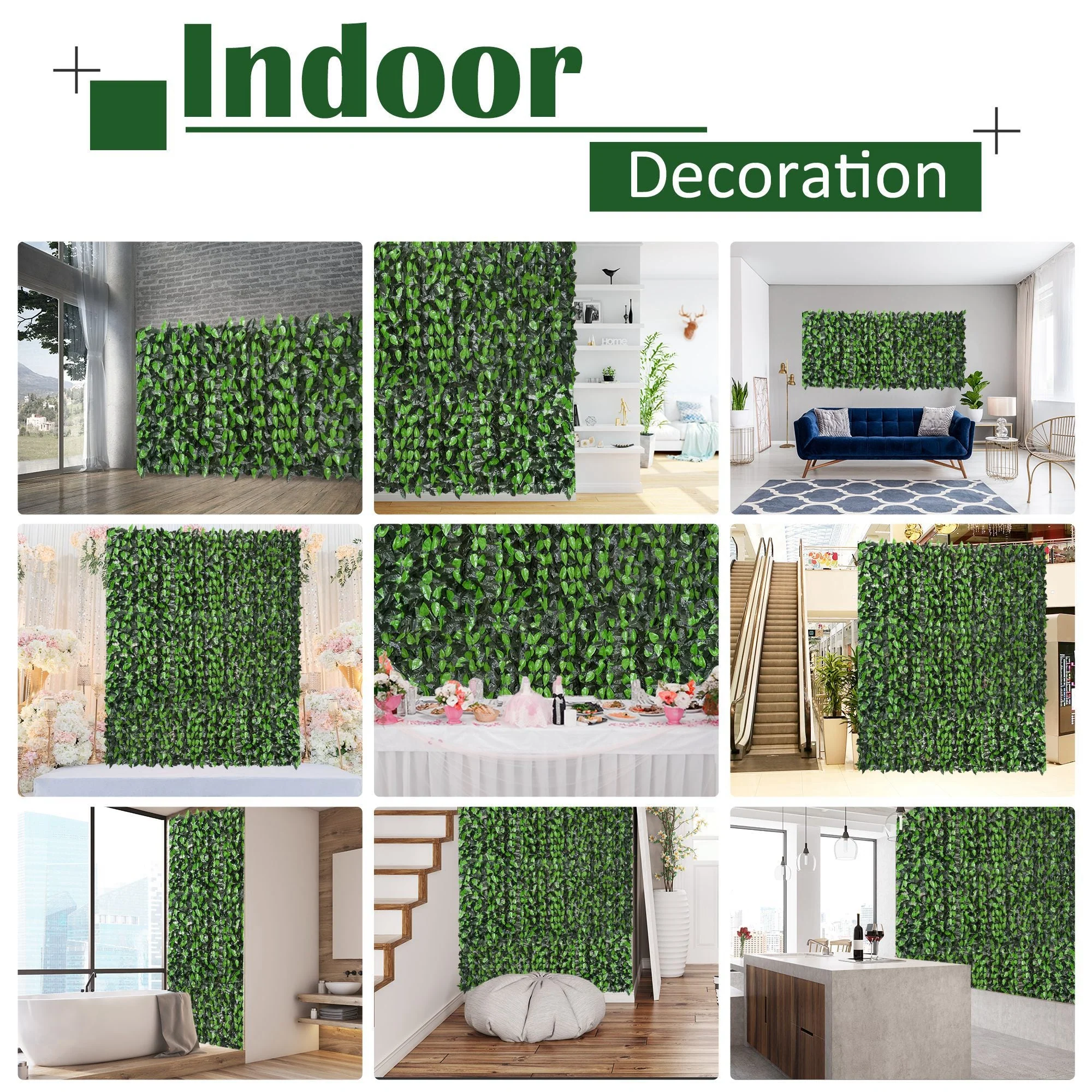 Artificial Leaf Hedge Screen Privacy Fence Panel for Garden Outdoor Indoor Decor 3M x 1M Light Green and Dark Green - Image 5