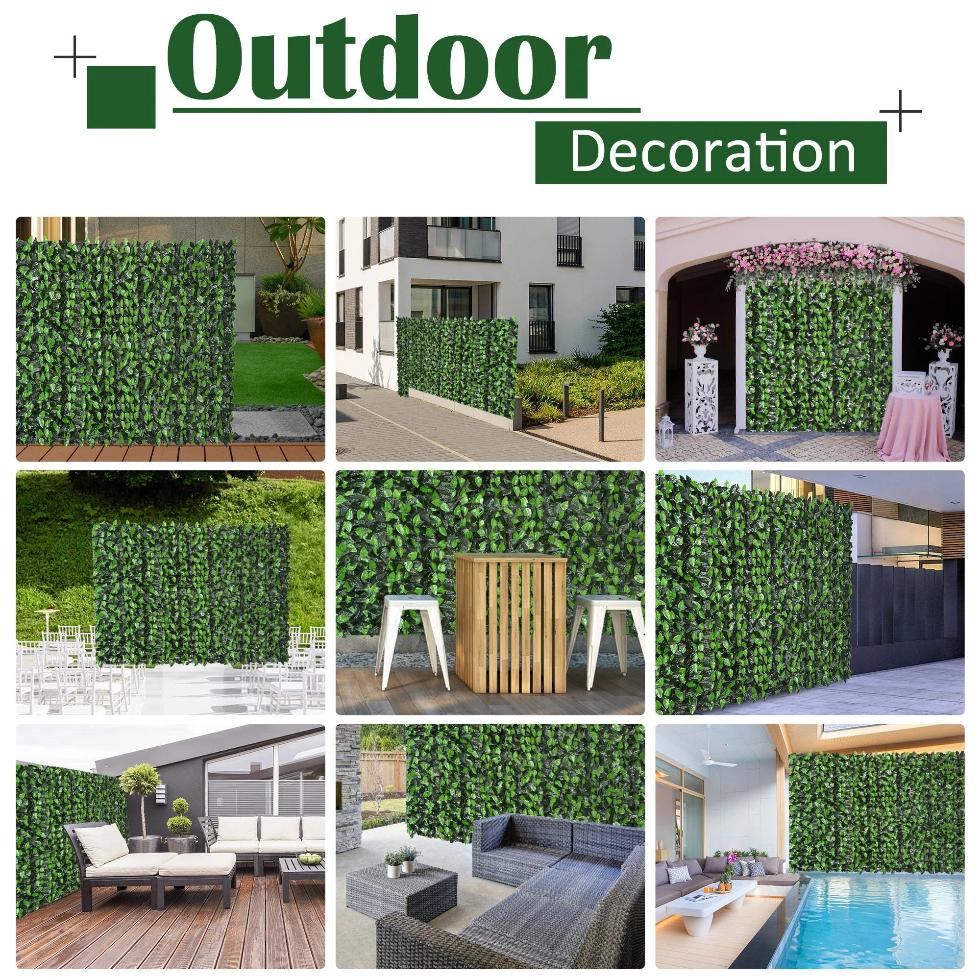 Artificial Leaf Hedge Screen Privacy Fence Panel for Garden Outdoor Indoor Decor 3M x 1M Light Green and Dark Green - Image 6