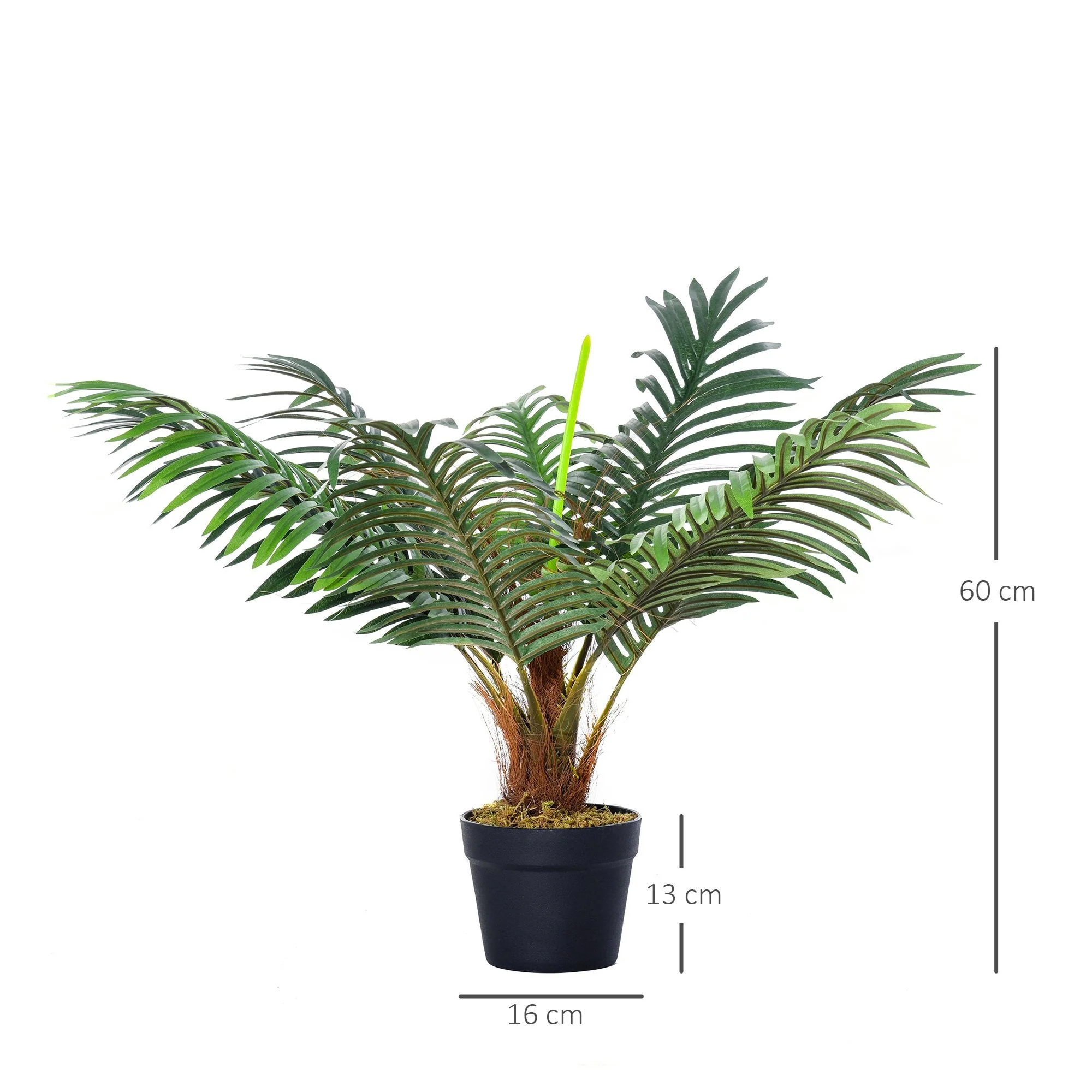 Artificial Palm Plant Realistic Fake Tree Potted Home Office Décor 60cm - Image 3