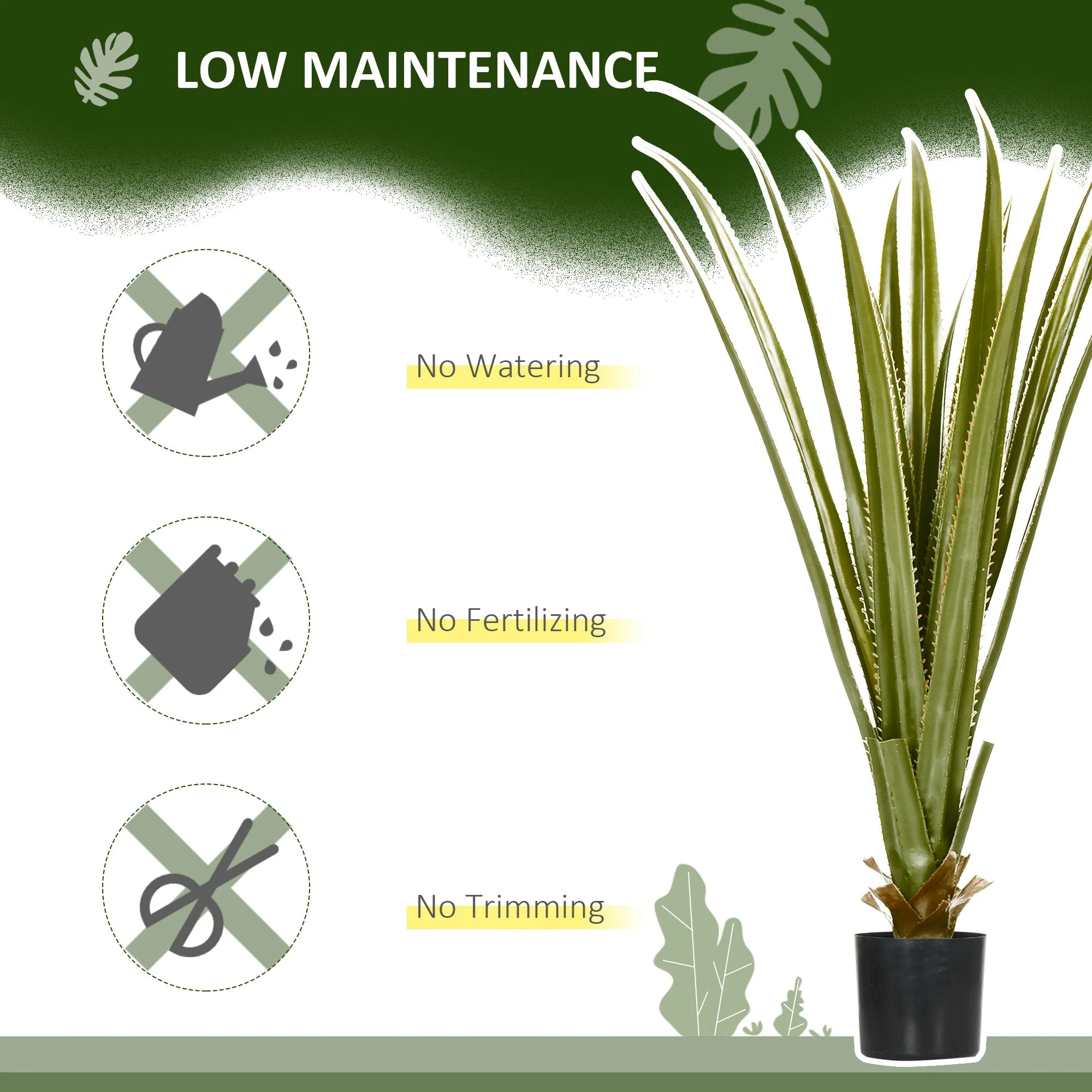Artificial Plants Agave Succulent in Pot Desk Fake Plants for Home Indoor Outdoor Decor - Image 6