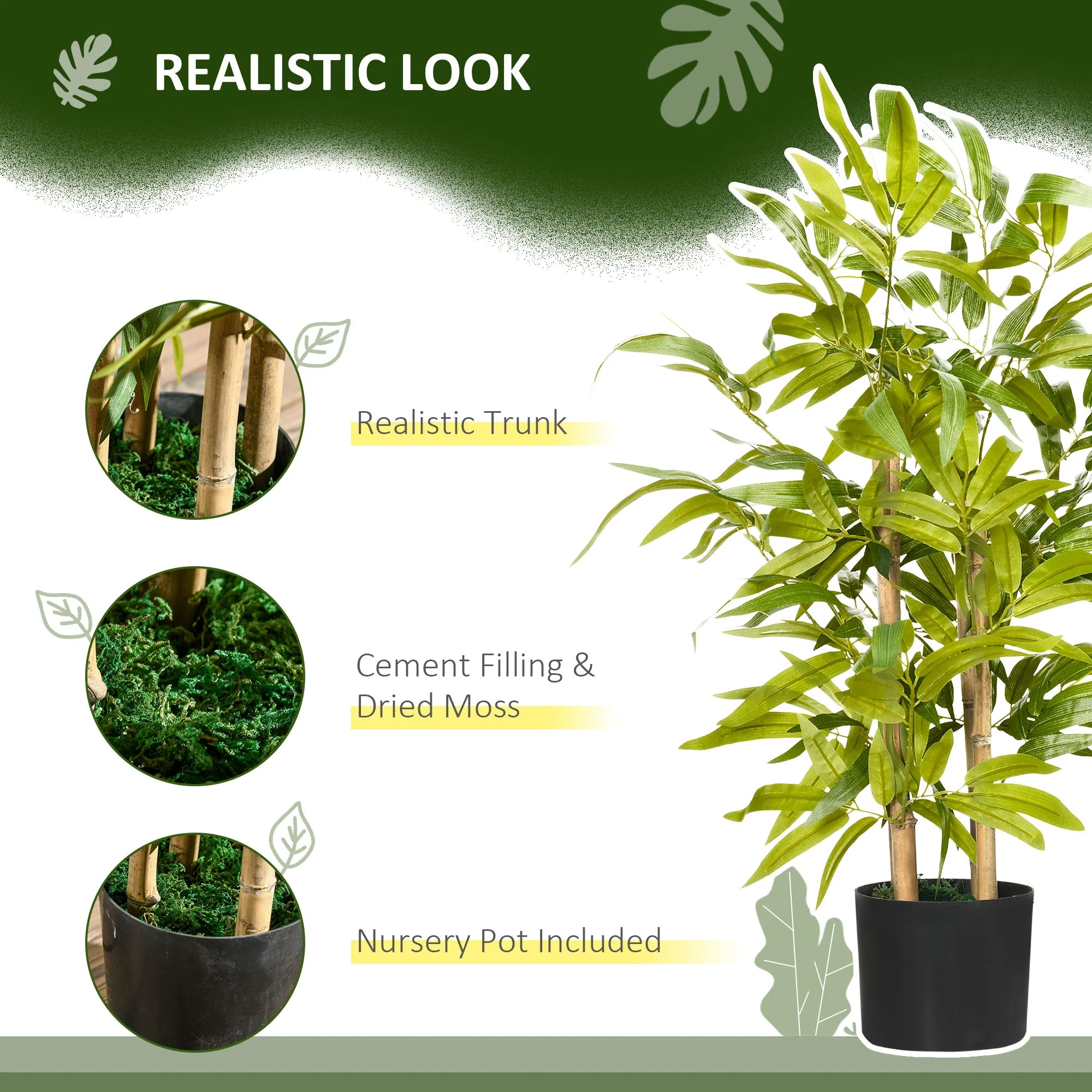 Artificial Plants Bamboo Tree in Pot Desk Fake Plants for Home Indoor Outdoor Decor - Image 4