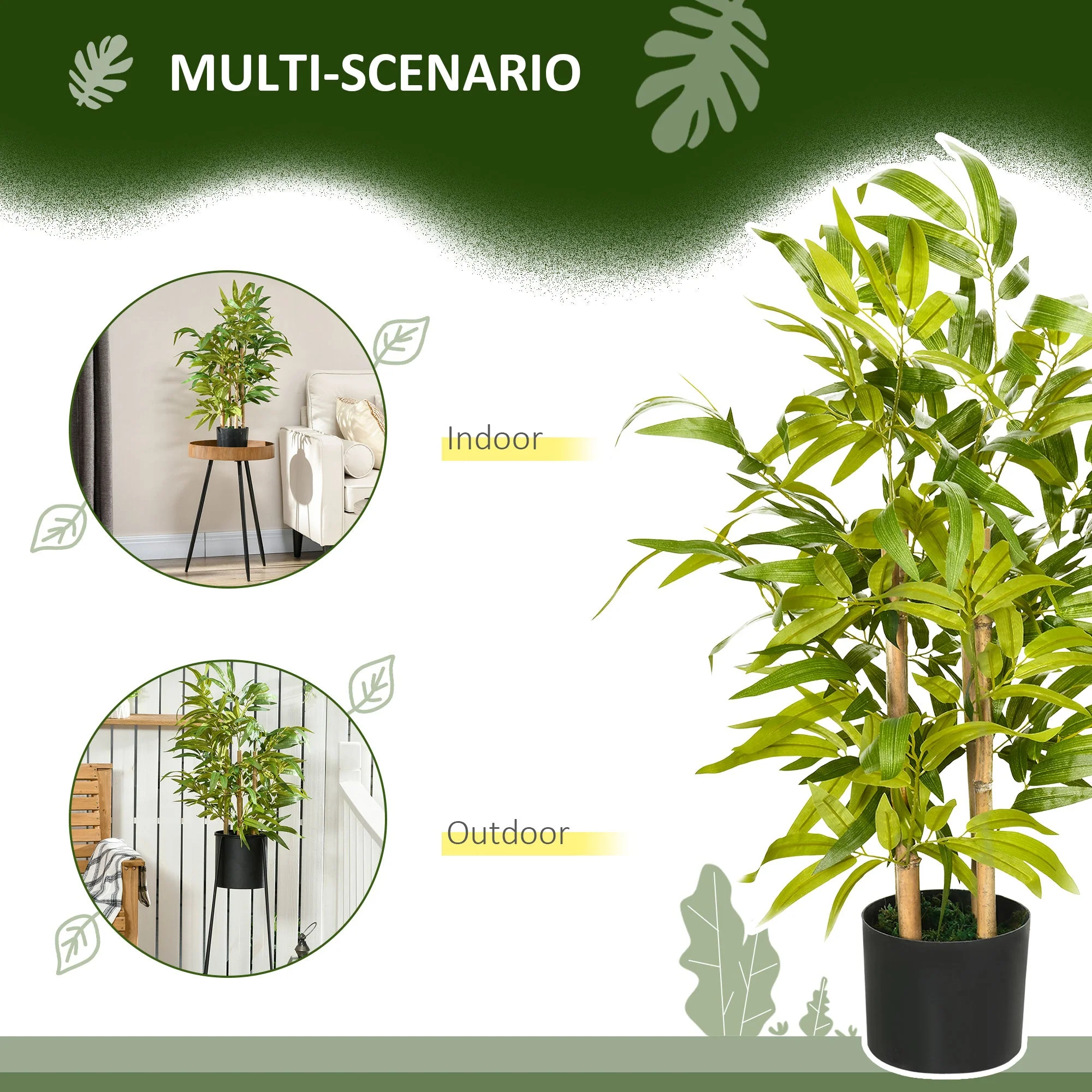 Artificial Plants Bamboo Tree in Pot Desk Fake Plants for Home Indoor Outdoor Decor - Image 5