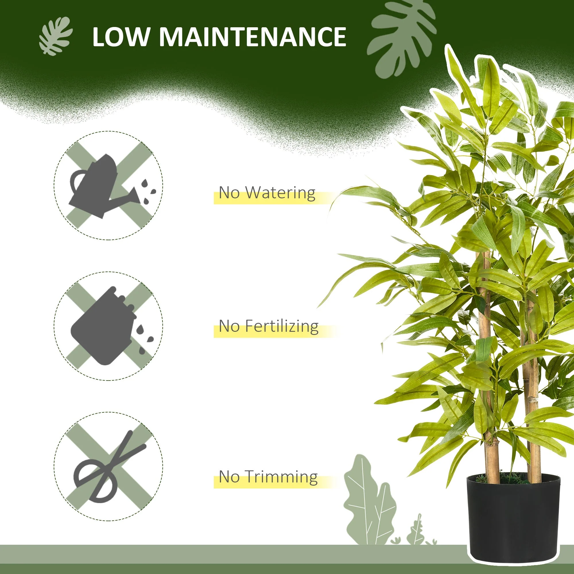 Artificial Plants Bamboo Tree in Pot Desk Fake Plants for Home Indoor Outdoor Decor - Image 6