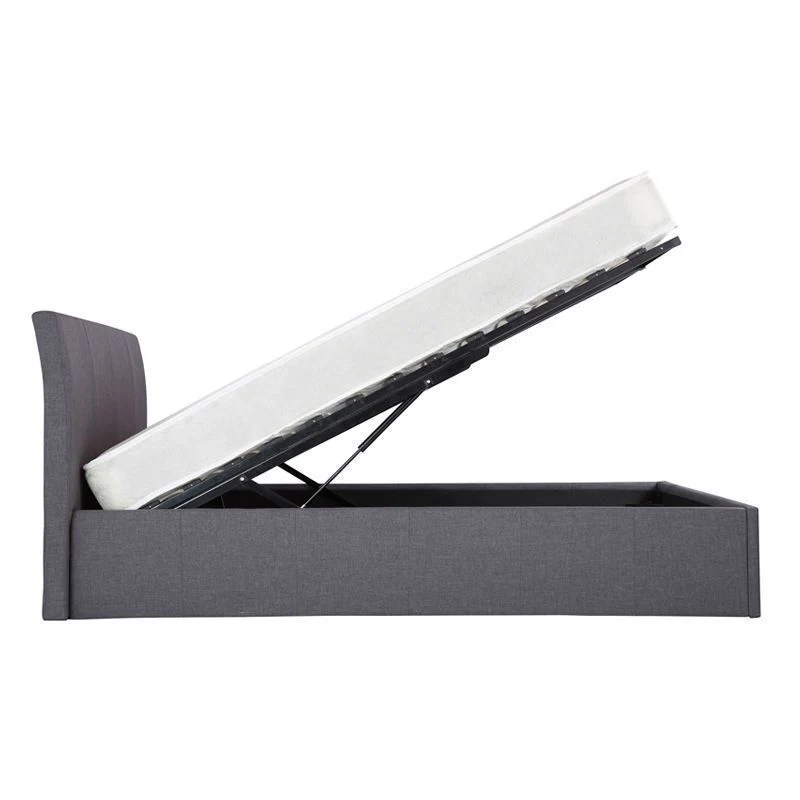Ascot Double Ottoman Bed Fabric Grey 5 x 7ft - Image 3
