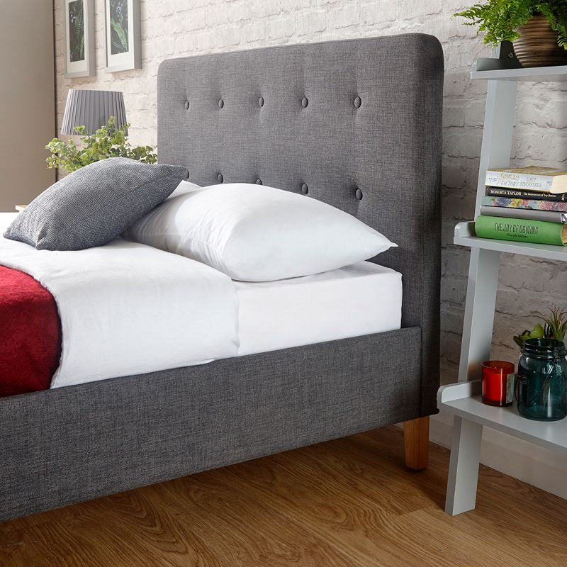 Ashbourne Double Bed Fabric Grey 5 x 7ft - Image 2