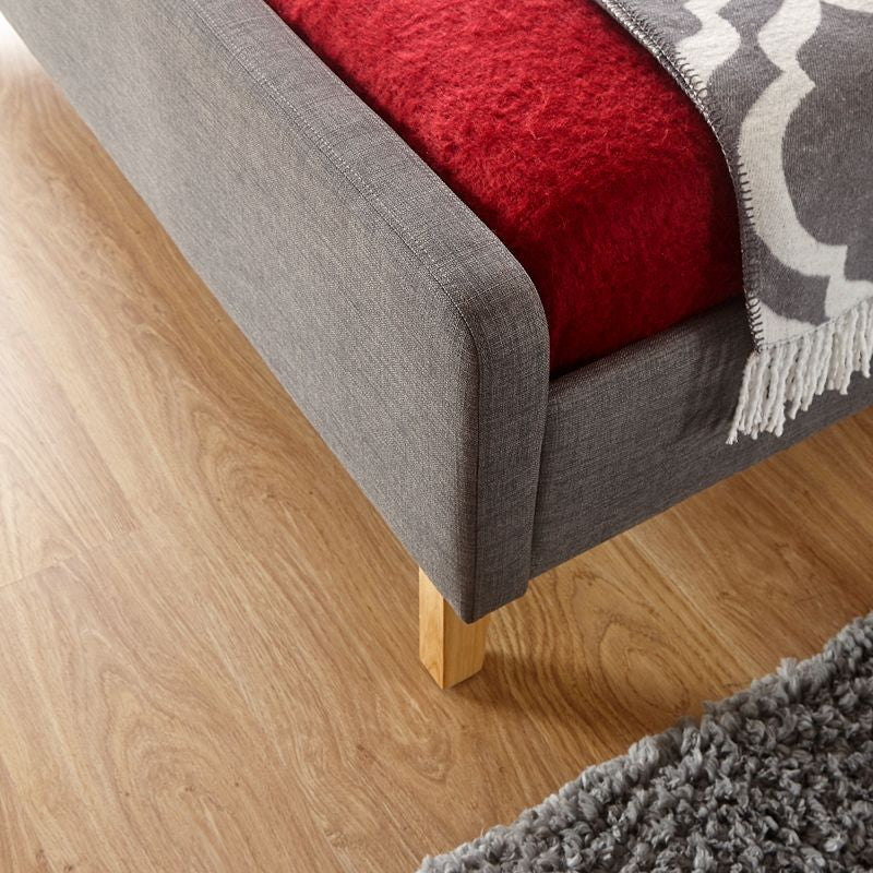 Ashbourne Double Bed Fabric Grey 5 x 7ft - Image 4