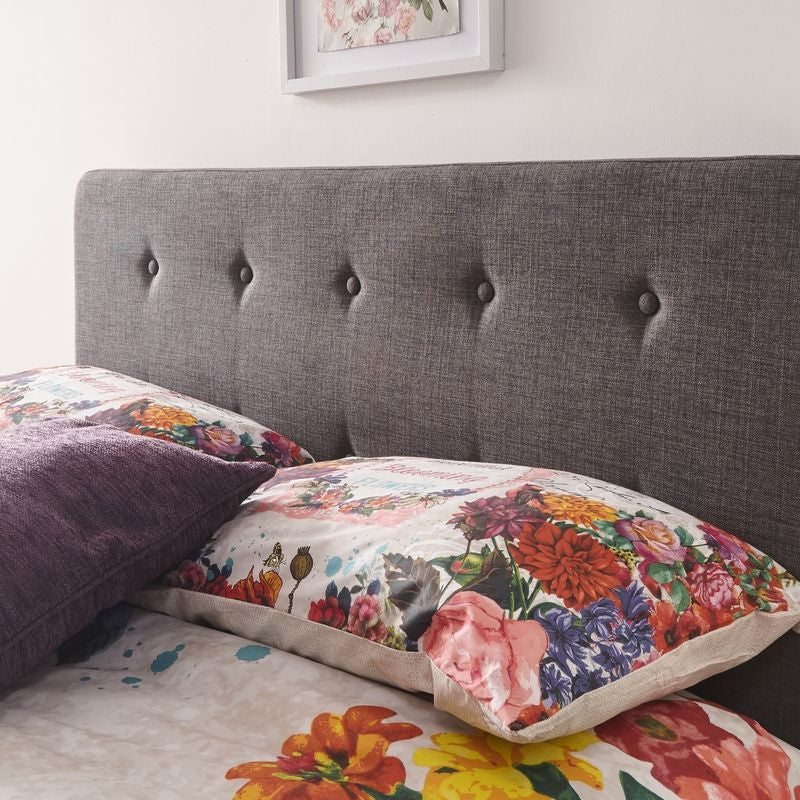 Ashbourne Double Ottoman Bed Fabric Grey 5 x 7ft - Image 3