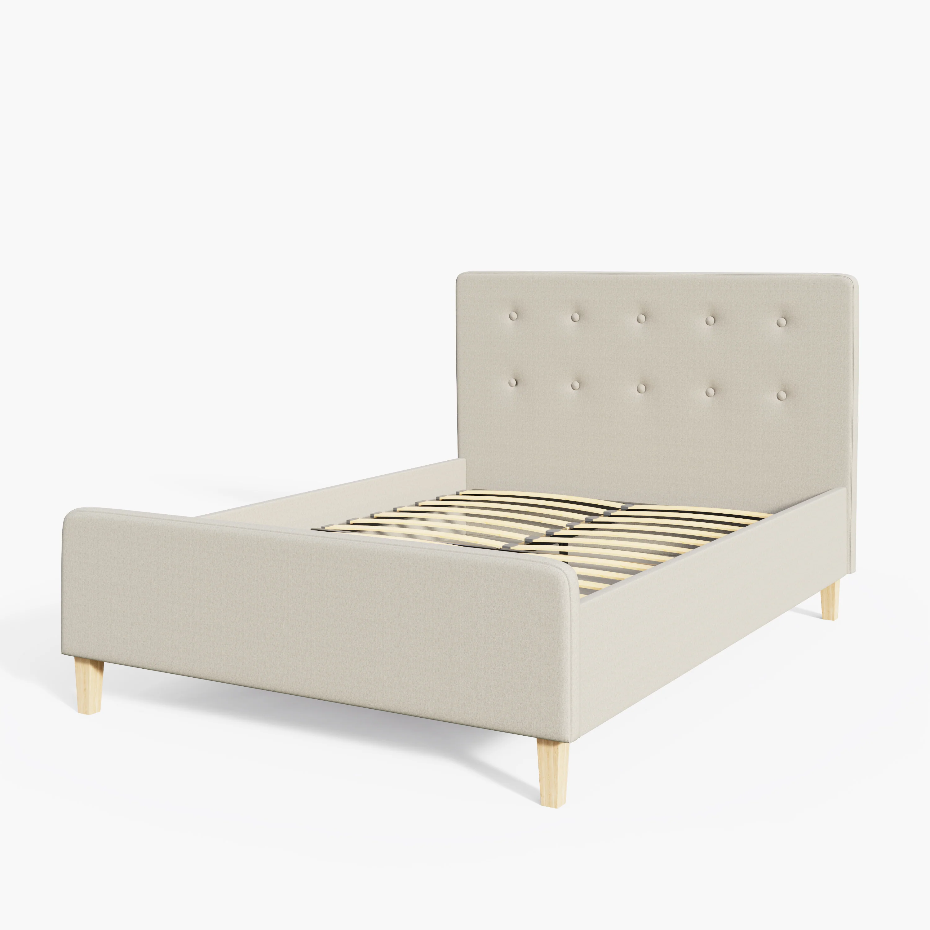 Ashbourne Double Ottoman Bed Wood & Fabric Natural 5 x 7ft - Image 3