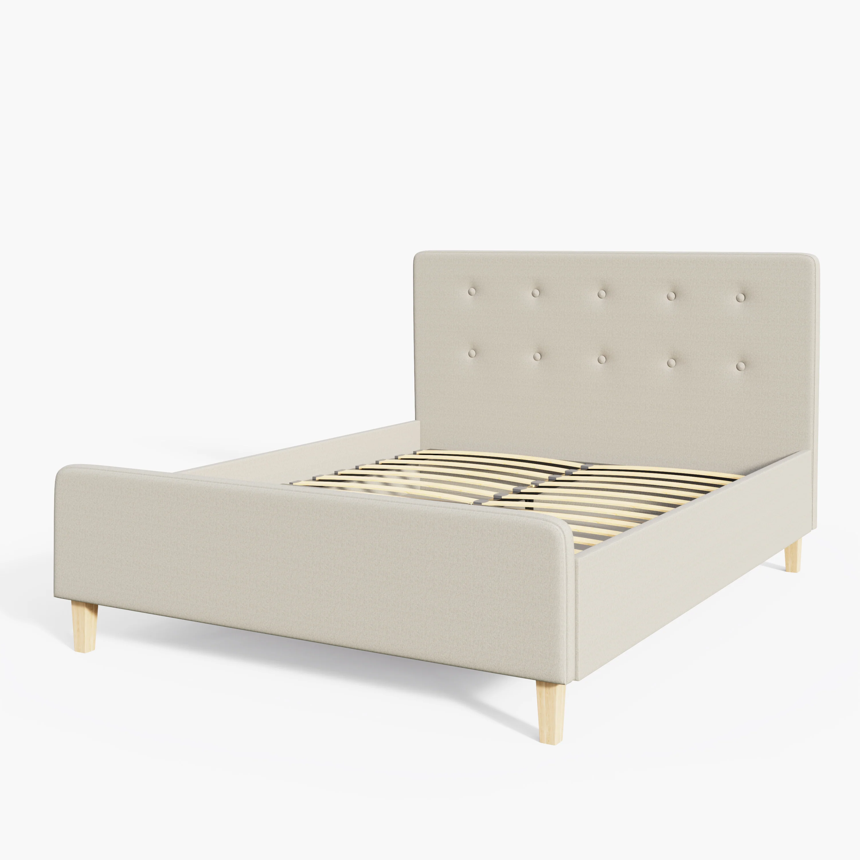 Ashbourne King Size Ottoman Bed Wood & Fabric Natural 5 x 7ft - Image 3
