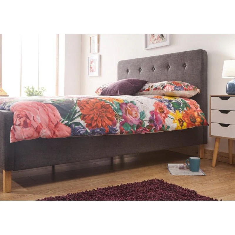 Ashbourne Single Ottoman Bed Fabric Grey 3 x 7ft - Image 4
