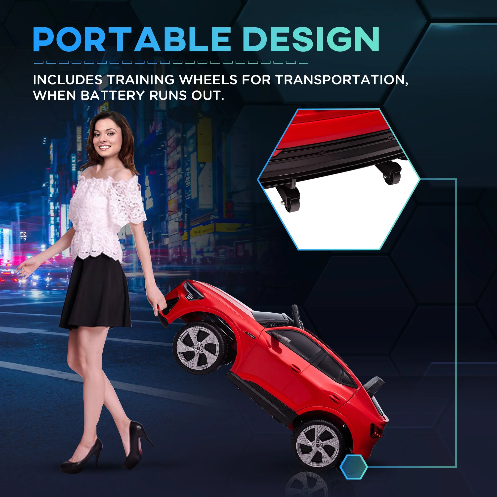 Audi E-tron Licensed 12V Kids Electric Ride On Car with Parental Remote Music Lights MP3 Suspension Wheels for 3-5 Years Red - Image 4