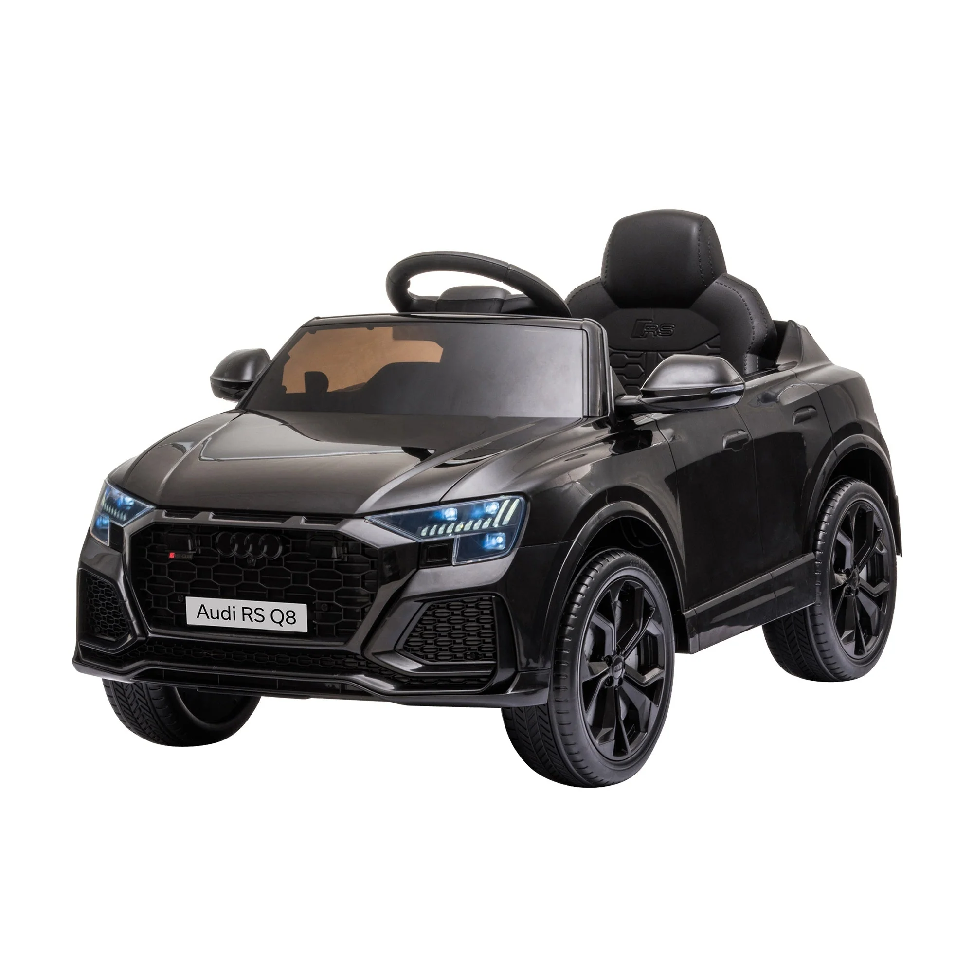 Audi RS Q8 6V Kids Electric Ride On Car Toy w/ Remote USB MP3 Bluetooth Black - Image 2
