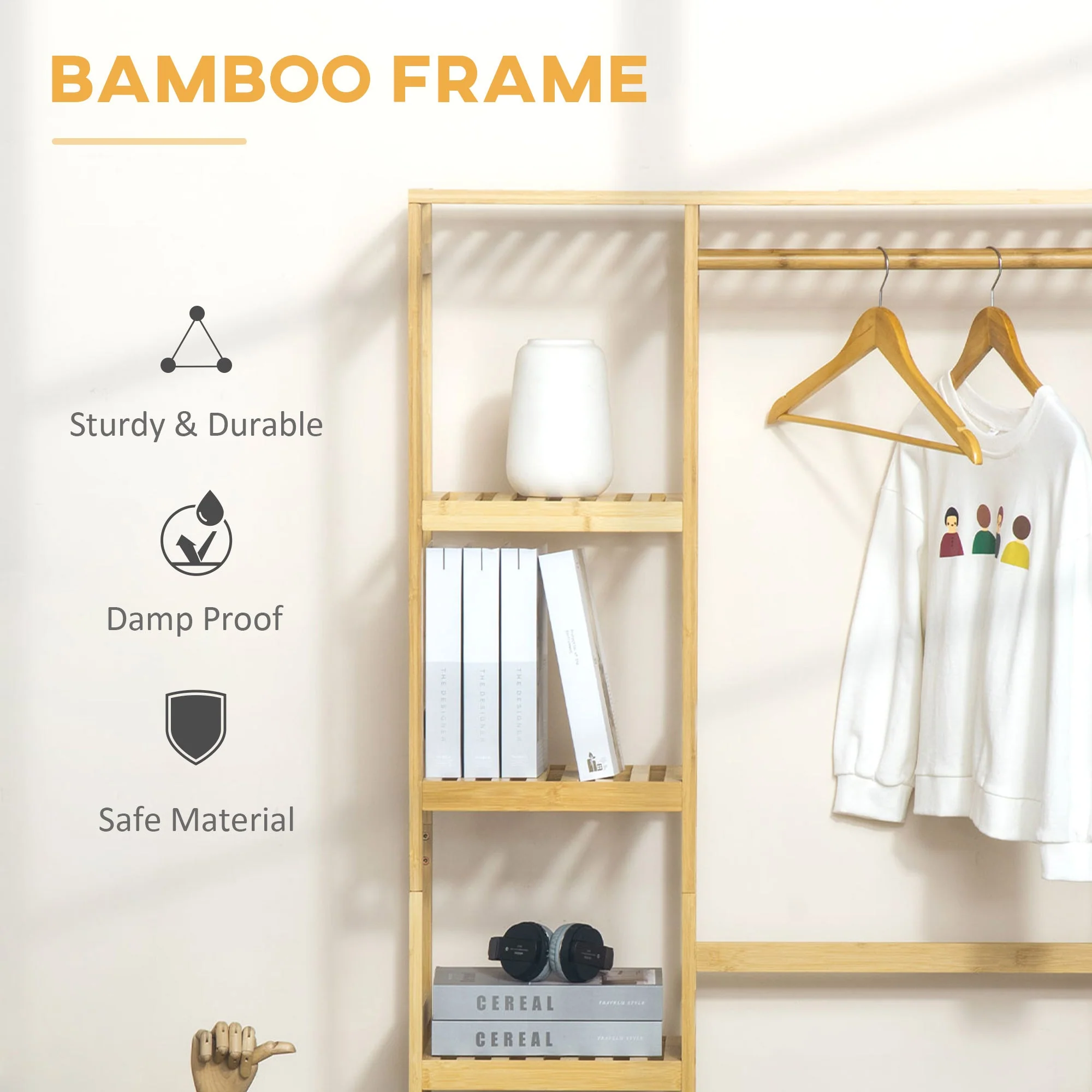 Baboo 155cm Clothing Storage Five Shelf - Image 5