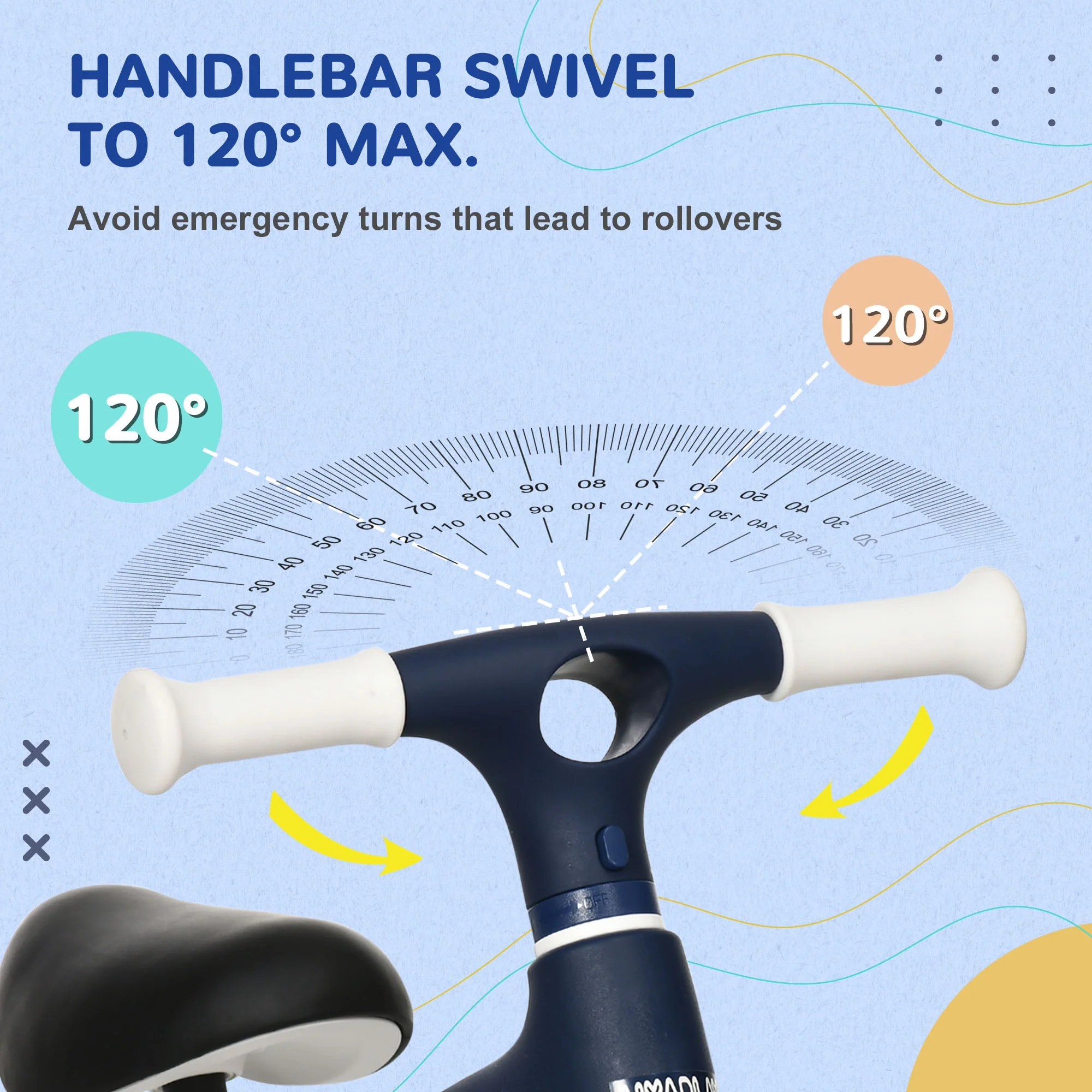 Balance Bike With Adjustable Seat 1.5 To 3 Years Blue by Aiyaplay - Image 4