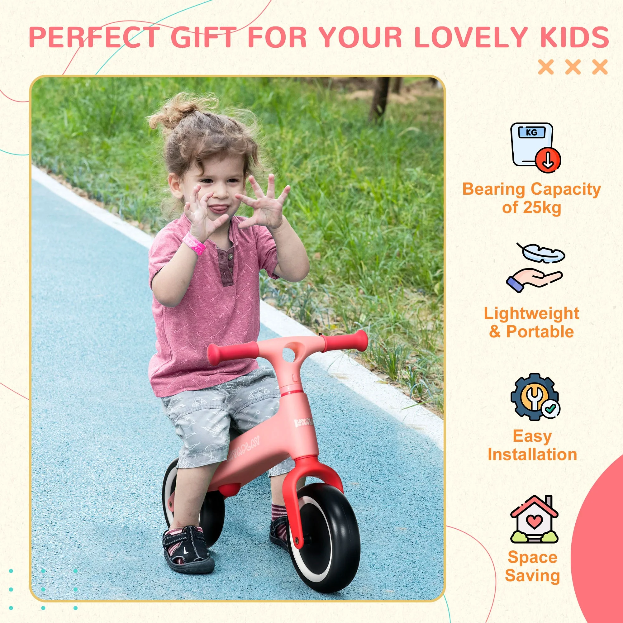 Balance Bike With Adjustable Seat 1.5 To 3 Years Pink by Aiyaplay - Image 7