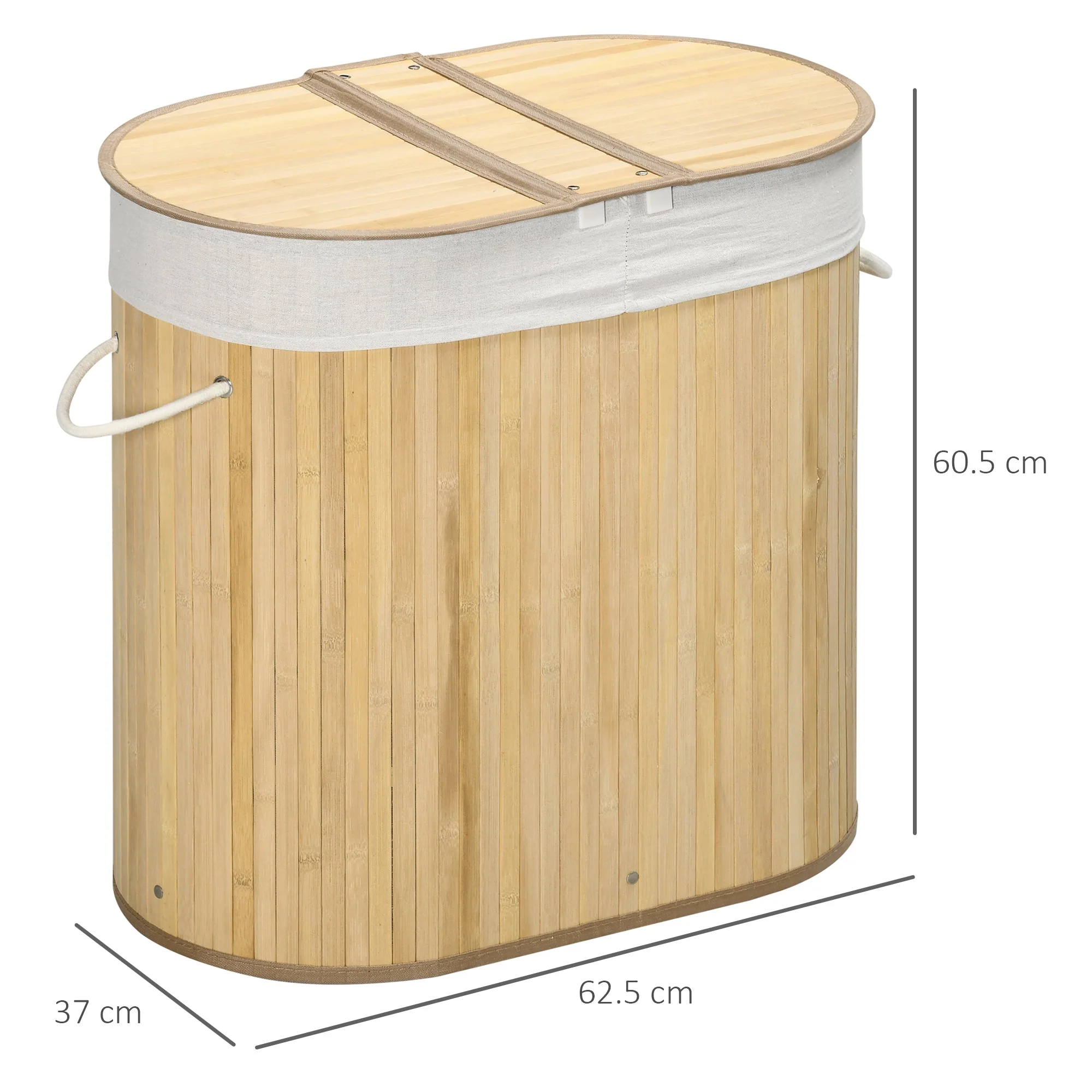 Bamboo Laundry Basket With Lid - Image 3
